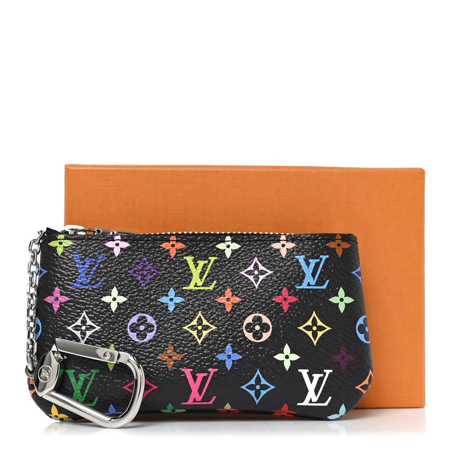 LV X TM Monogram Multicolor Key Pouch Black