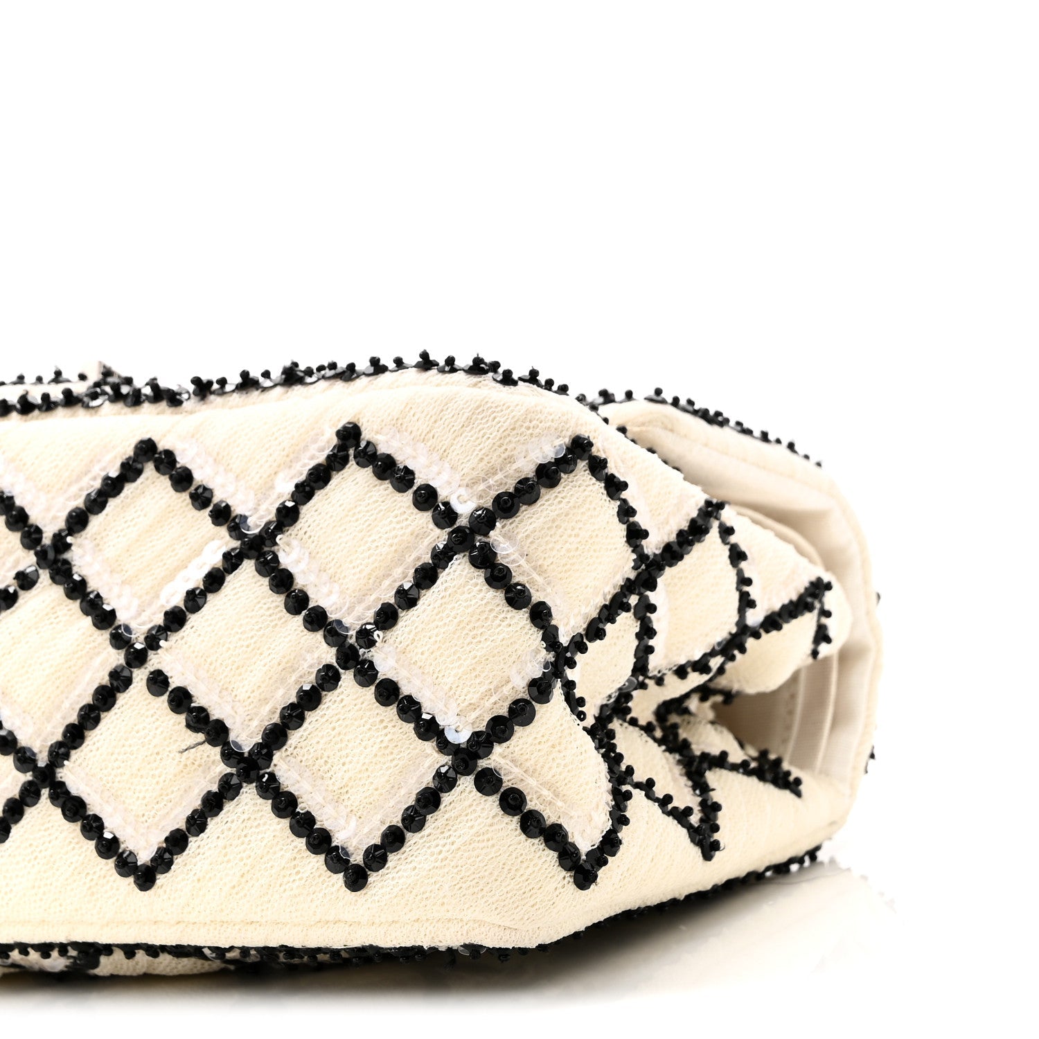 Sequin Mesh Quilted 224 Reissue Flap White Black