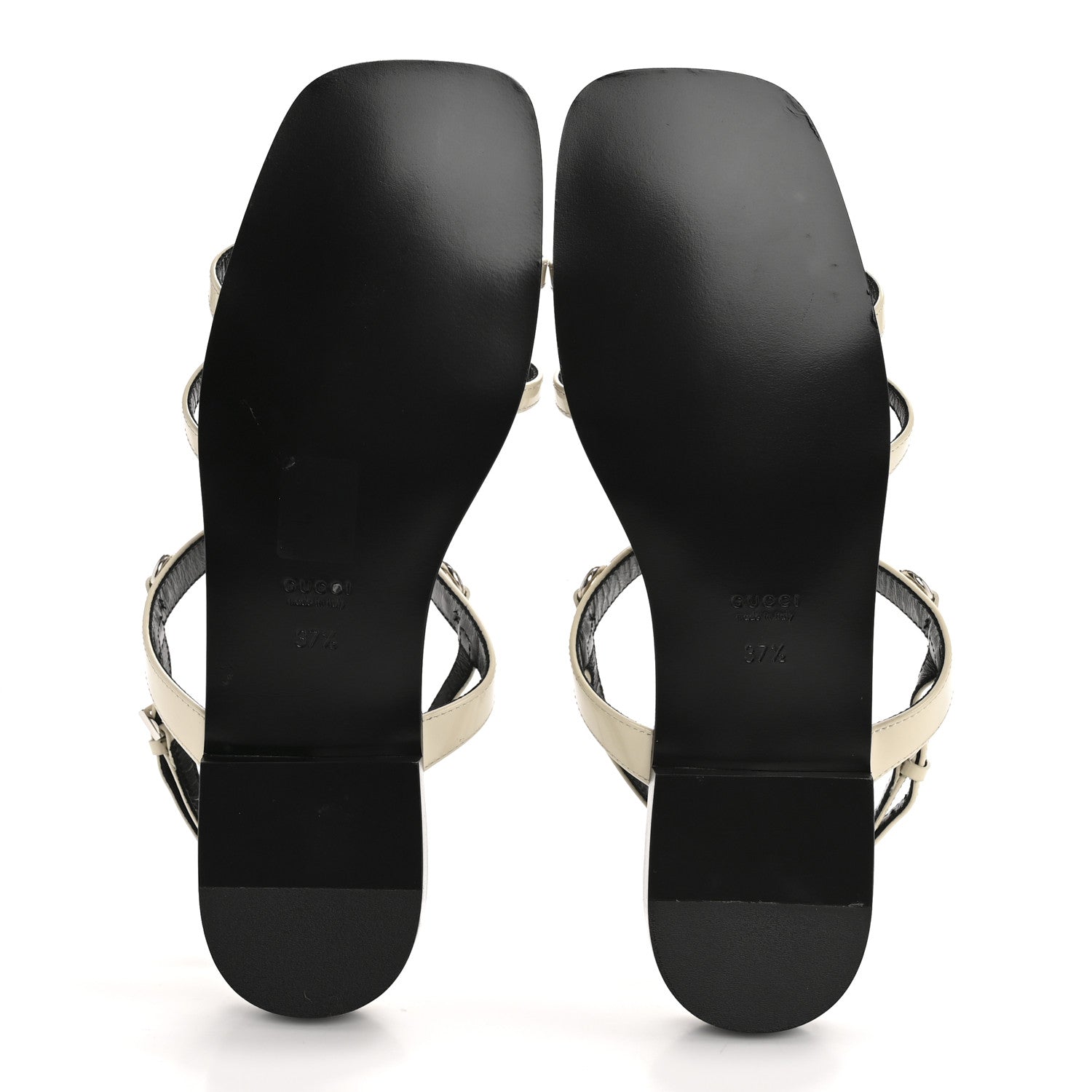 Calfskin Horsebit Divine Slingback Sandals 37.5 Mystic White