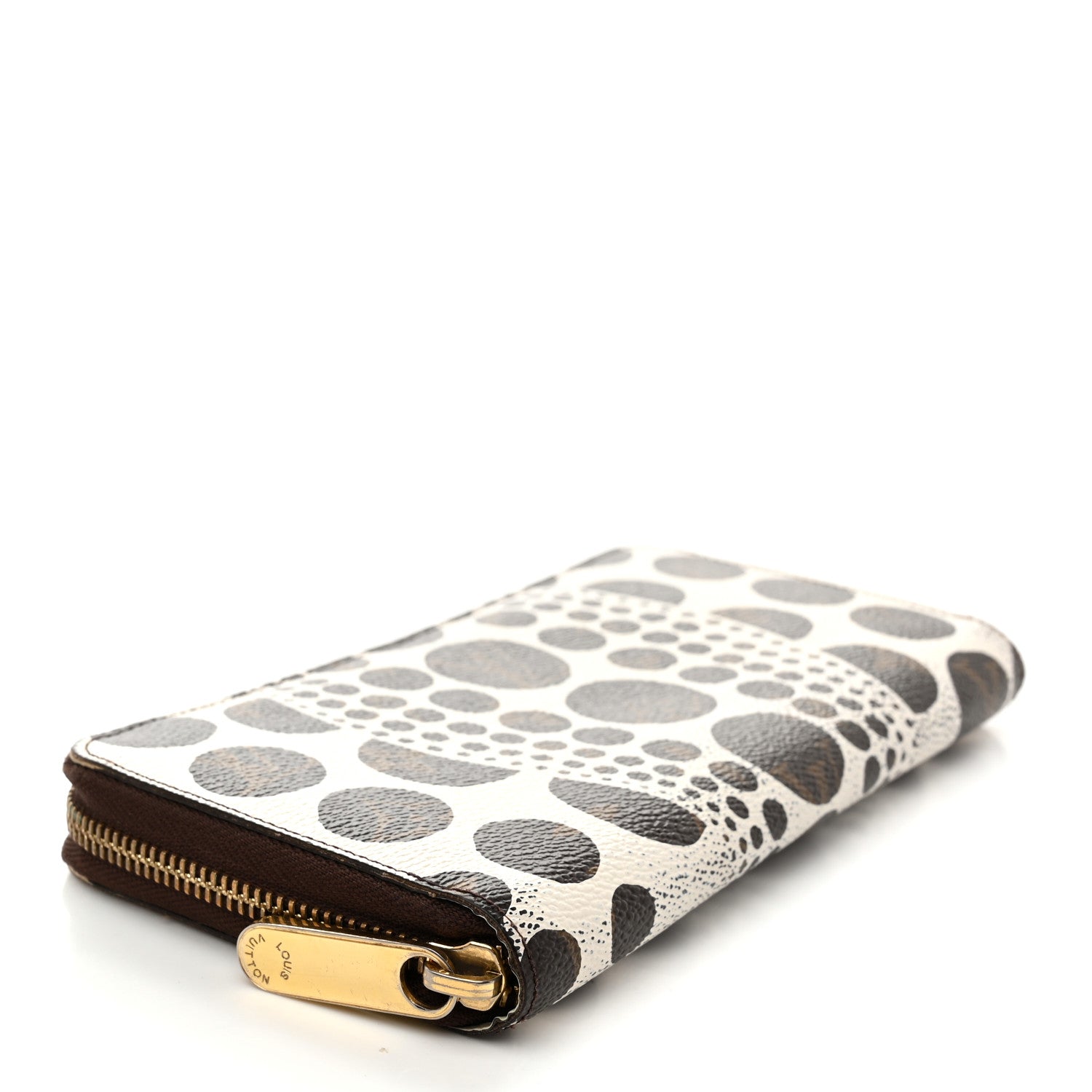 Monogram Kusama Pumpkin Dots Zippy Wallet White