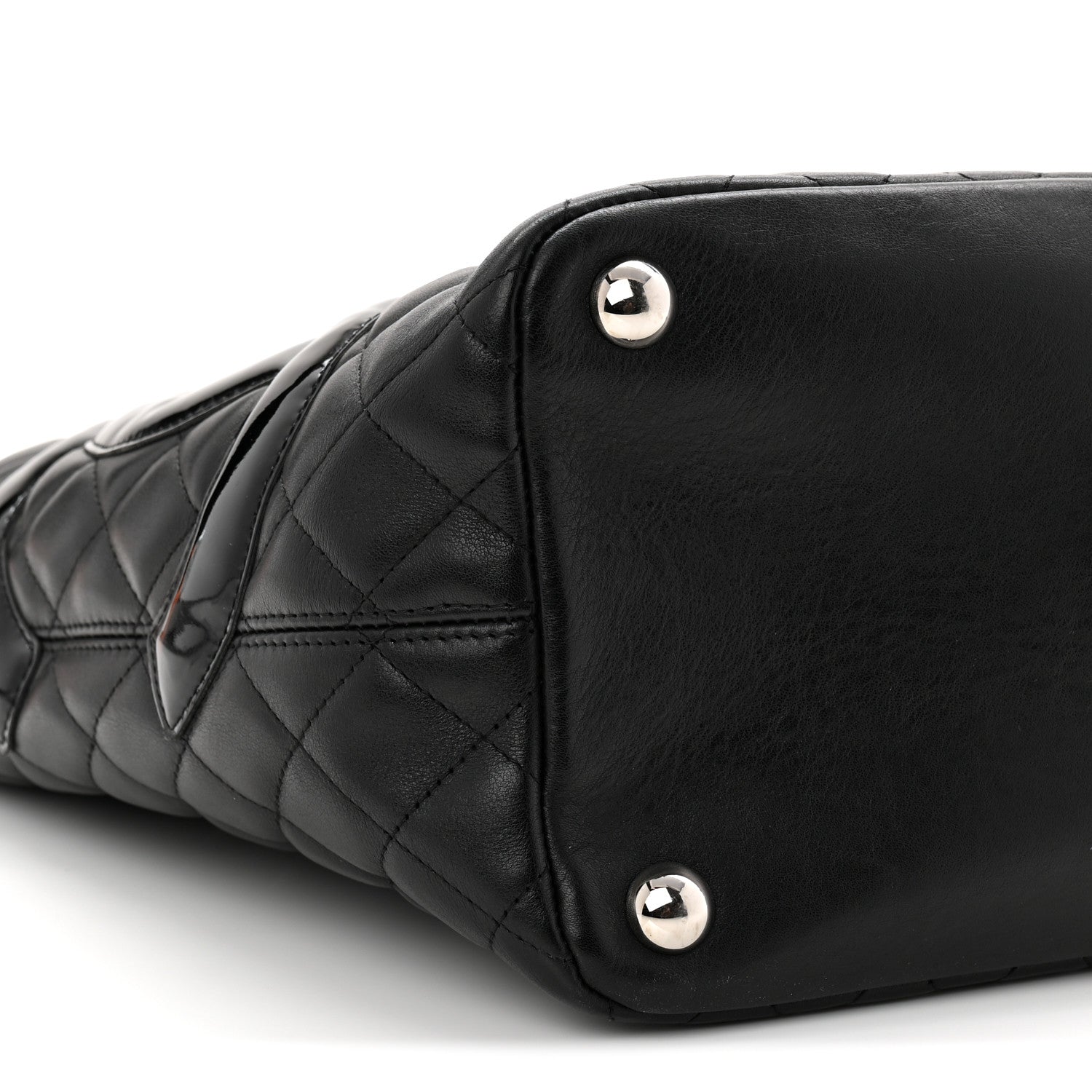 Calfskin Quilted Large Cambon Tote Black