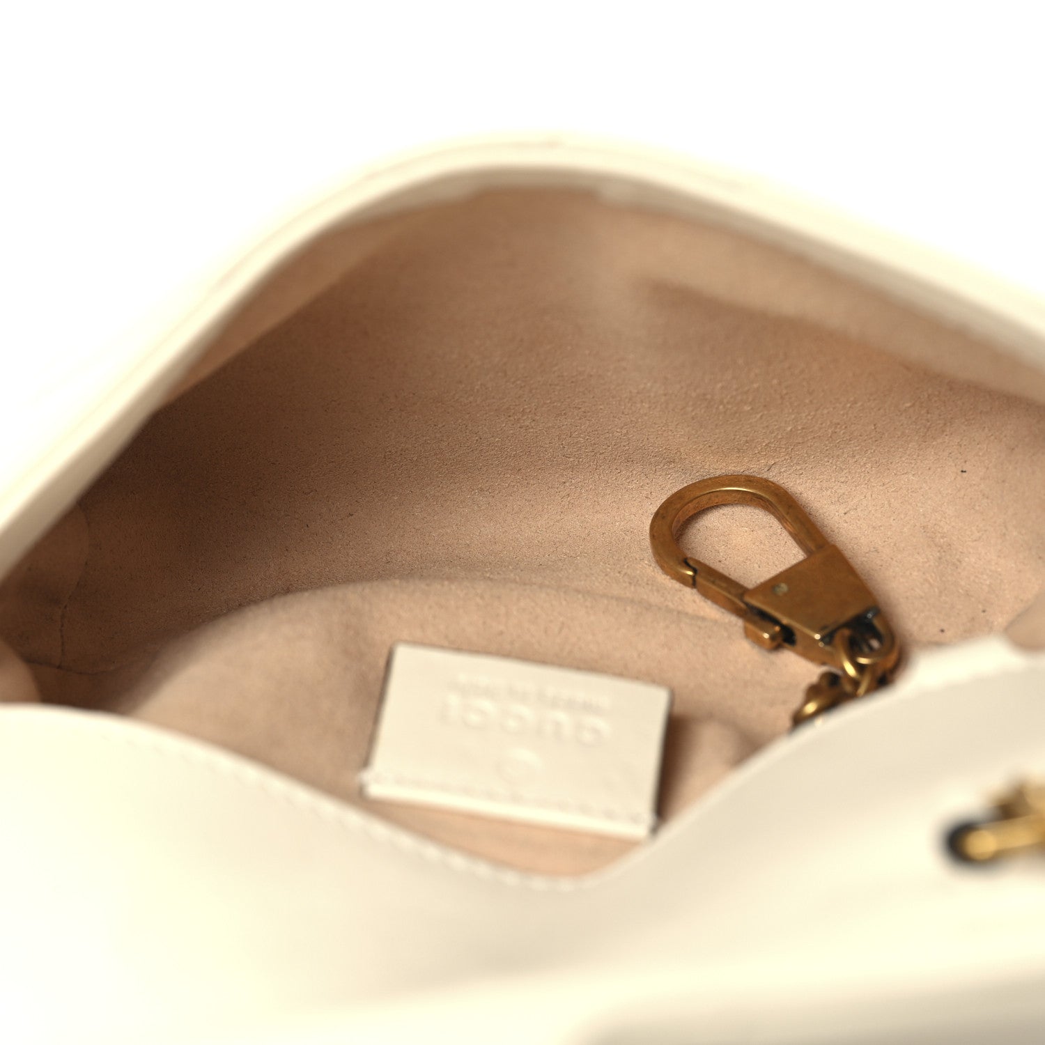Calfskin Matelasse Super Mini GG Marmont Shoulder Bag White
