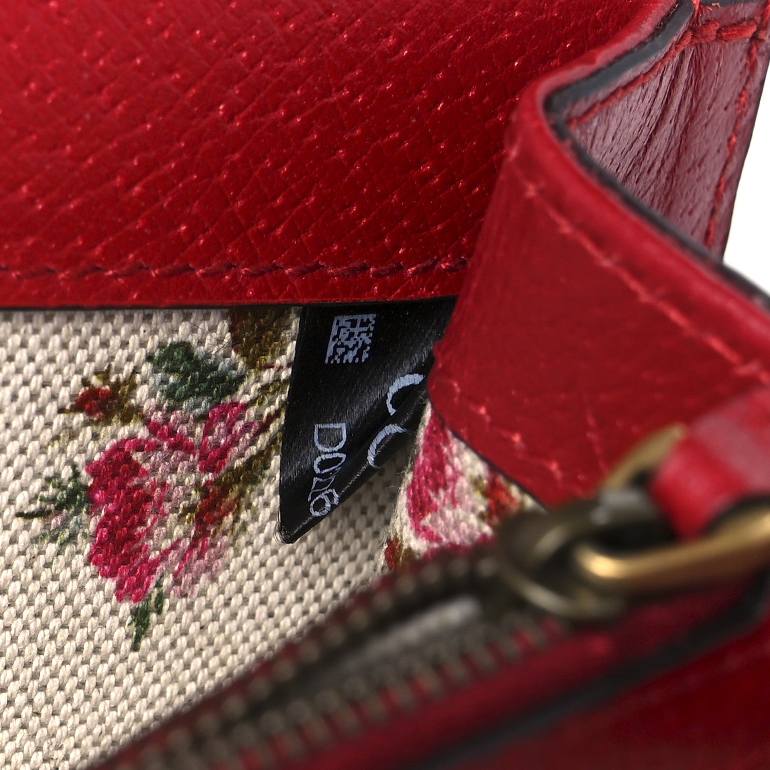 Calfskin Web Floral Embroidered Small Dionysus Shoulder Bag Hibiscus Red