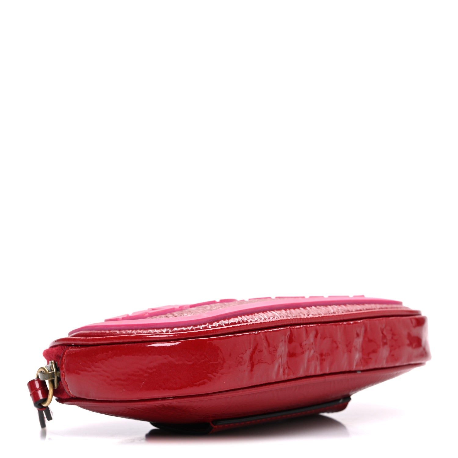 Patent Rubber Game Patch Logo Belt Bag  85 34 Hibiscus Red