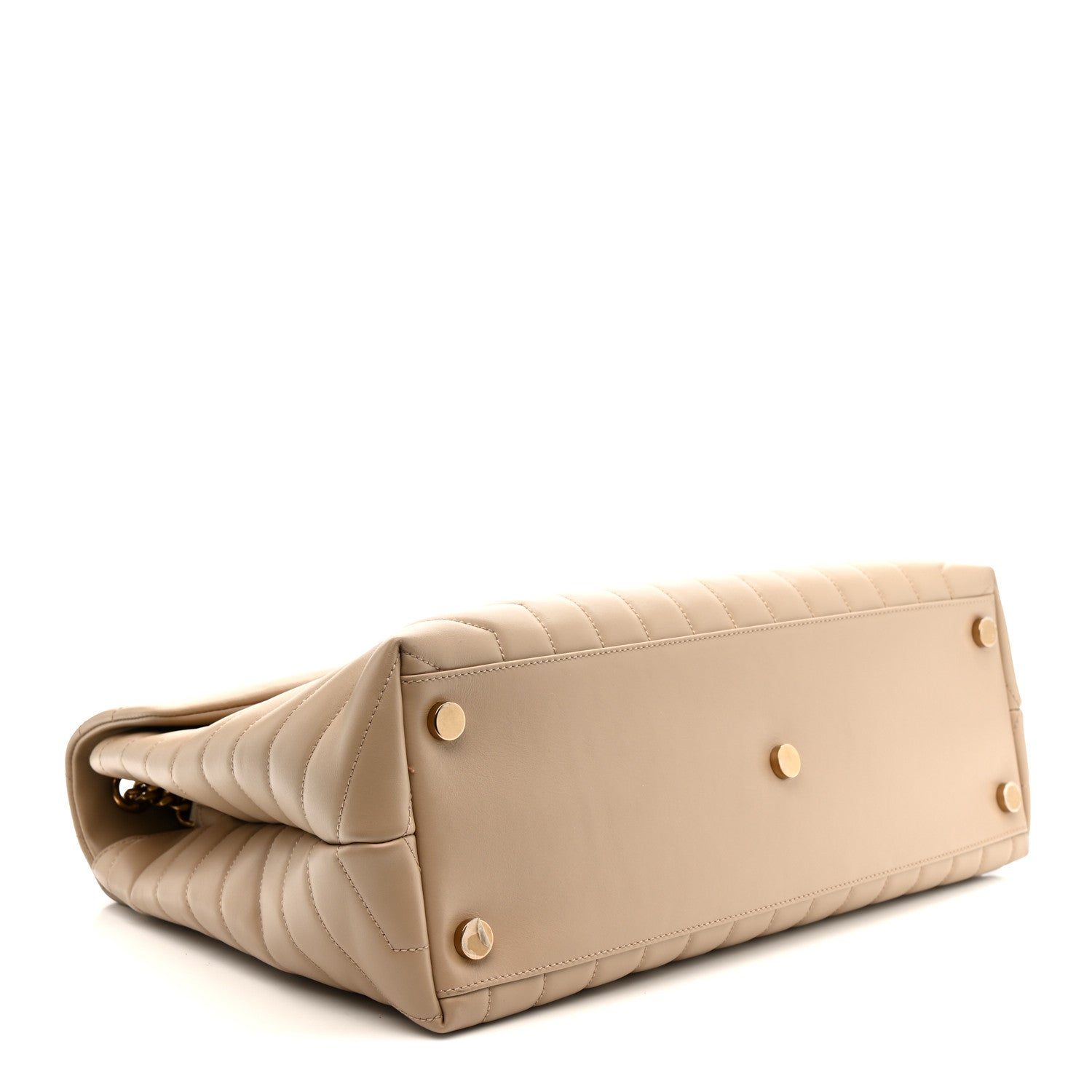 Calfskin Matelasse Large Loulou Monogram Chain Satchel Dark Beige