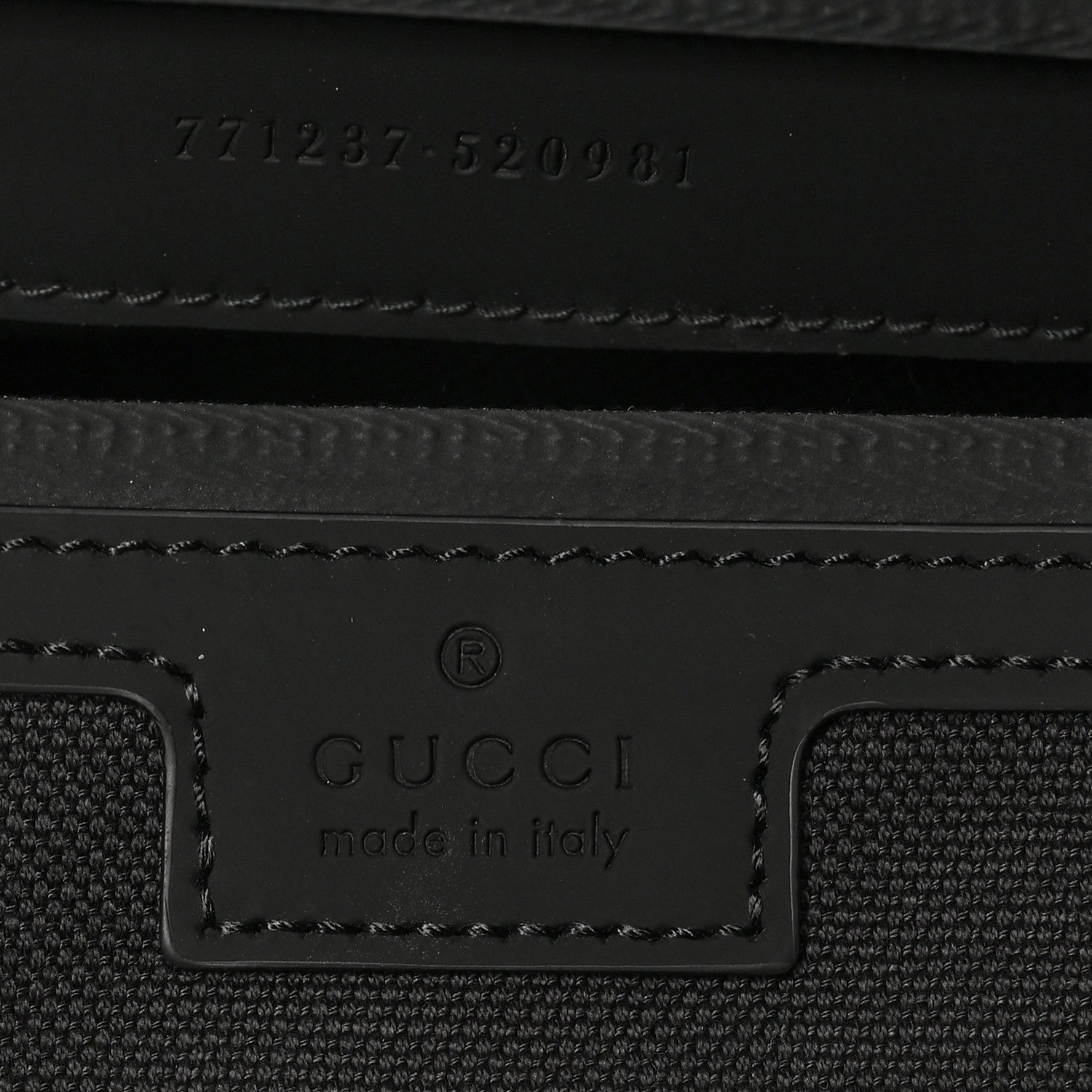 Rubber Effect GG Embossed Large Duffle Bag Black