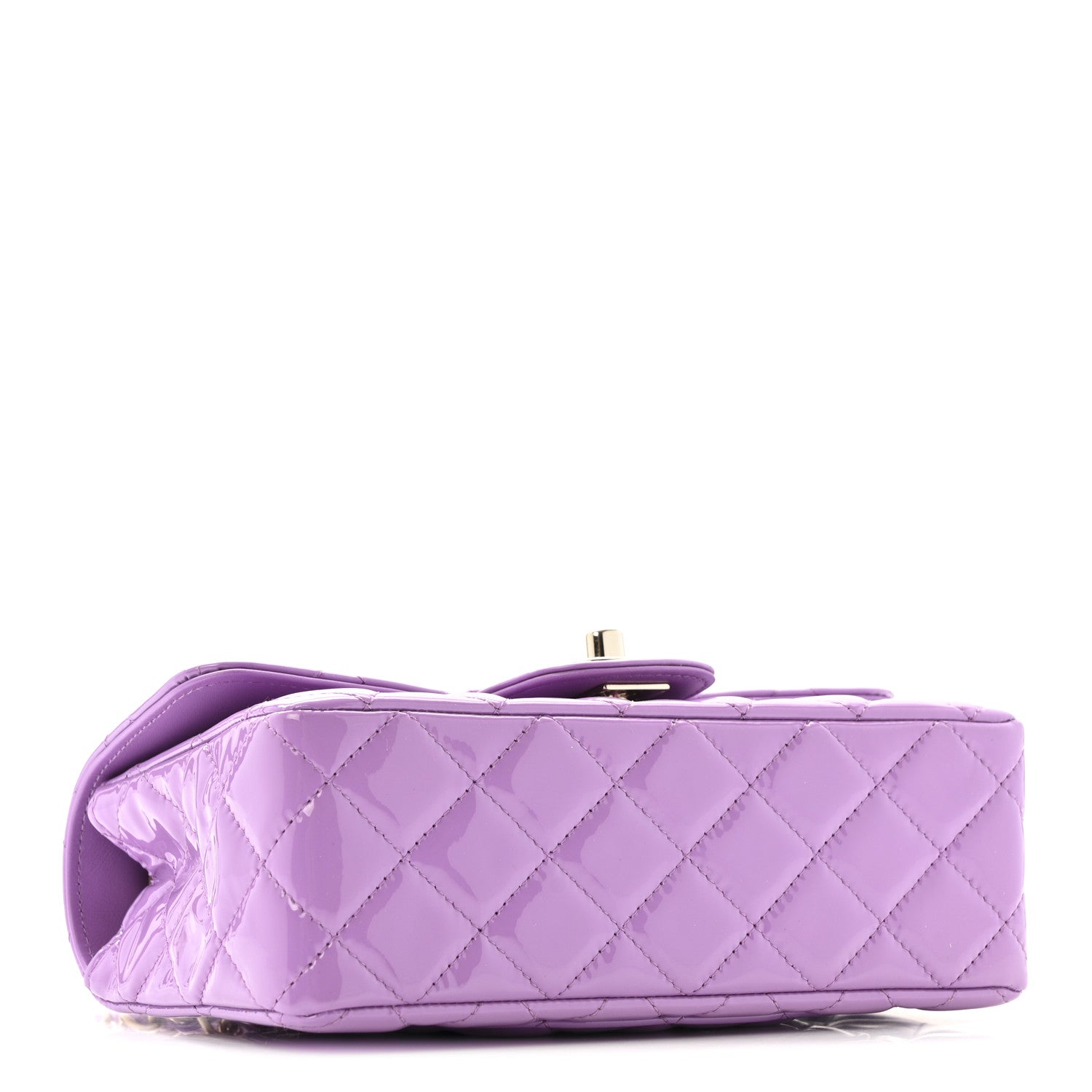 Patent Quilted Mini Rectangular Flap Purple