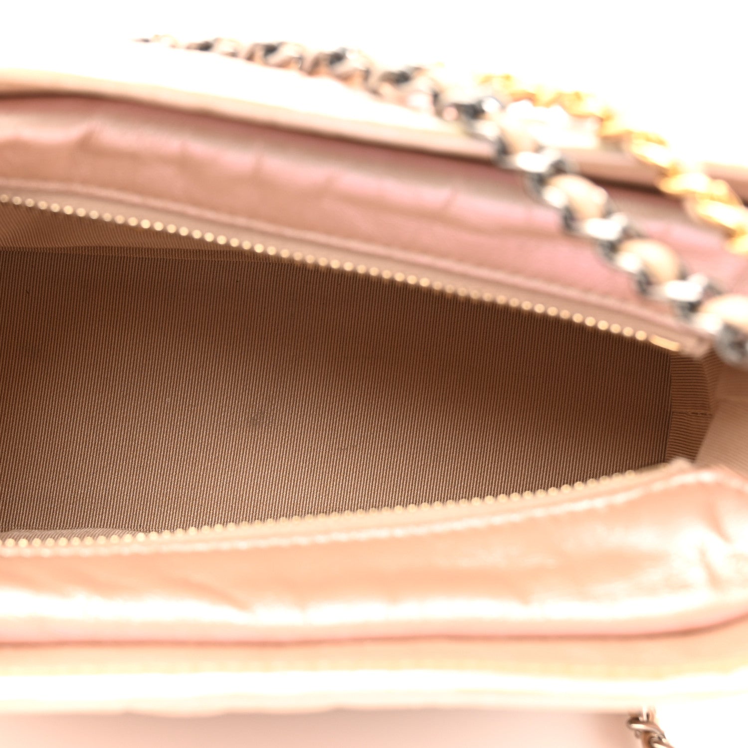 Iridescent Aged Calfskin Quilted Small Gabrielle Hobo Light Pink