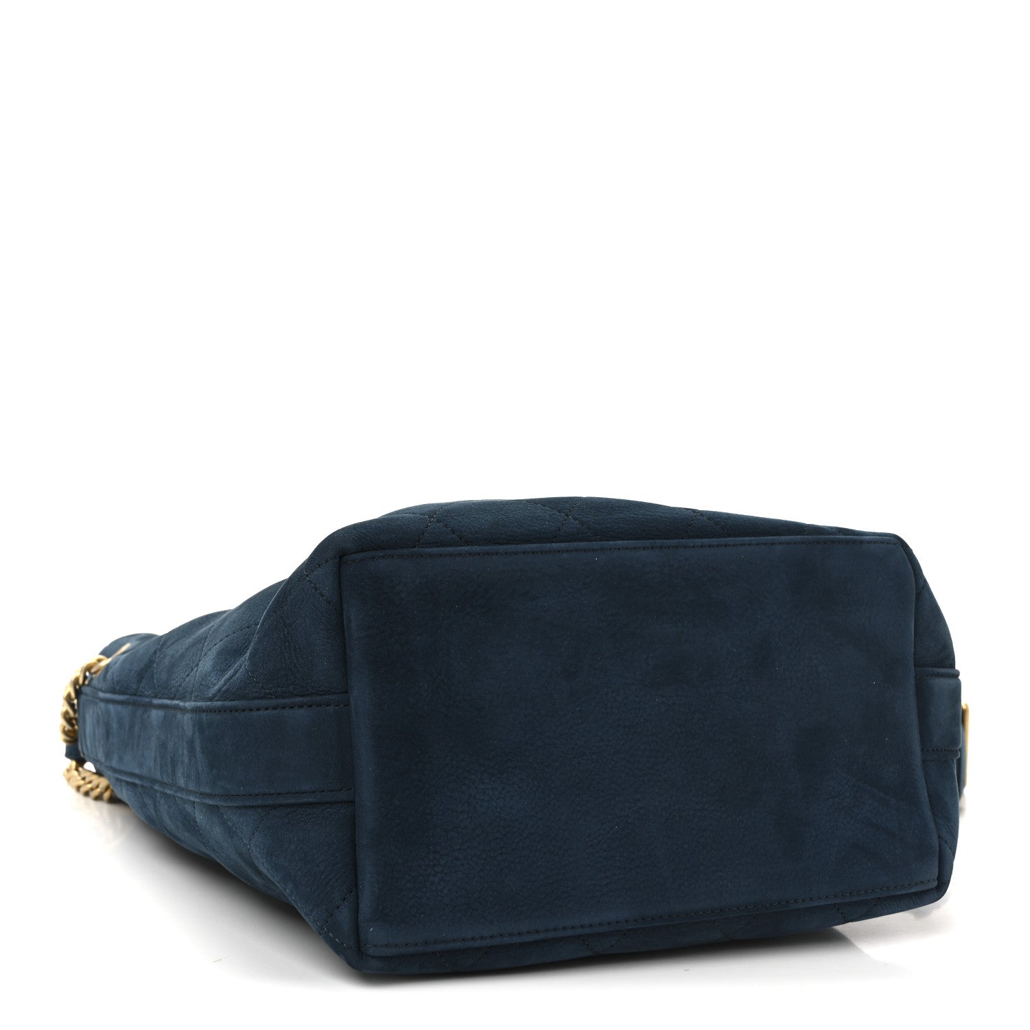 Suede Calfskin Small On My Shoulder Drawstring Bag Blue