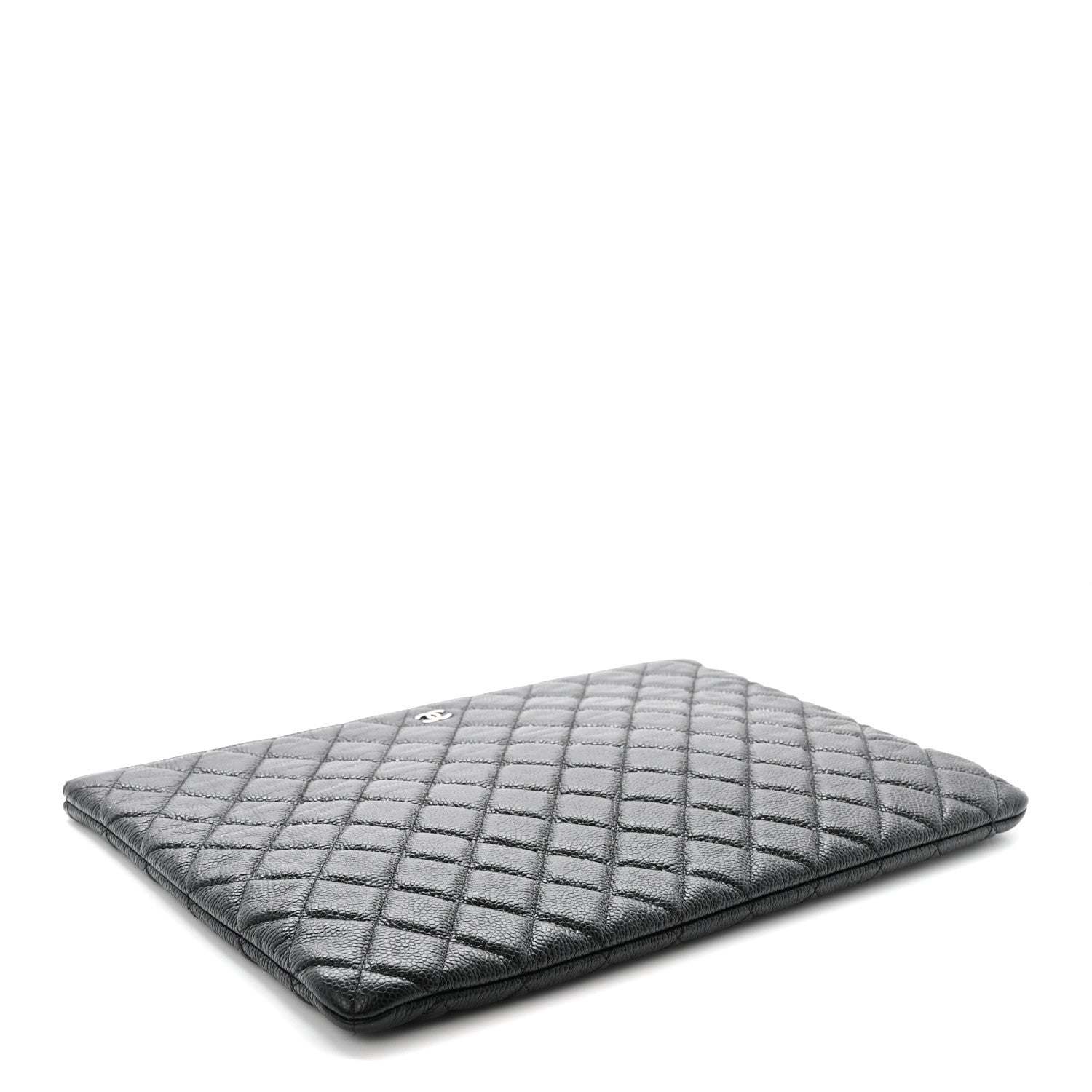 Caviar Quilted Large Cosmetic Case Black