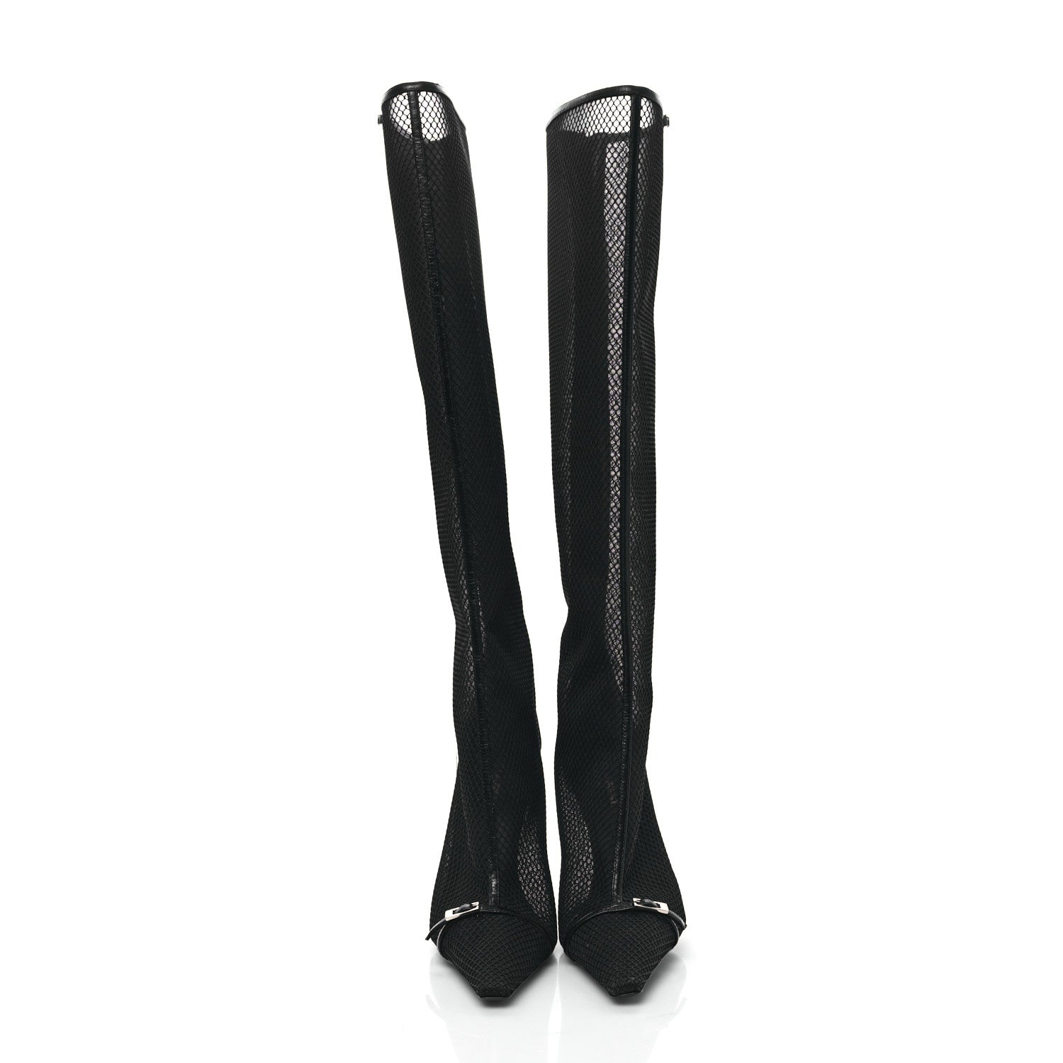 Mesh Oxails Knee High Boots 40 Black