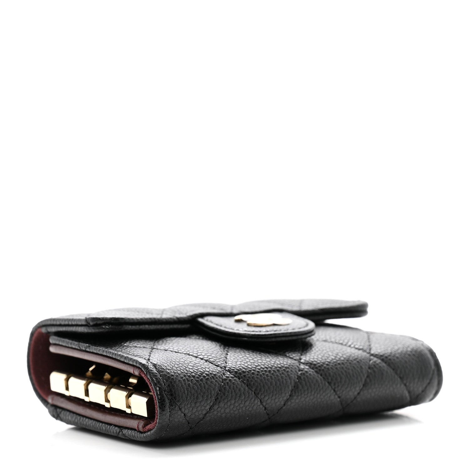 Caviar Quilted Classic 4 Key Holder Wallet Black
