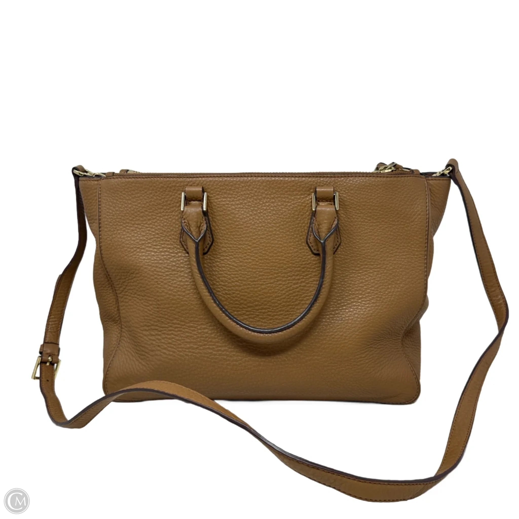 Robinson Pebbled Leather Double Zip Tote Designer By Tory Burch, Size: Medium