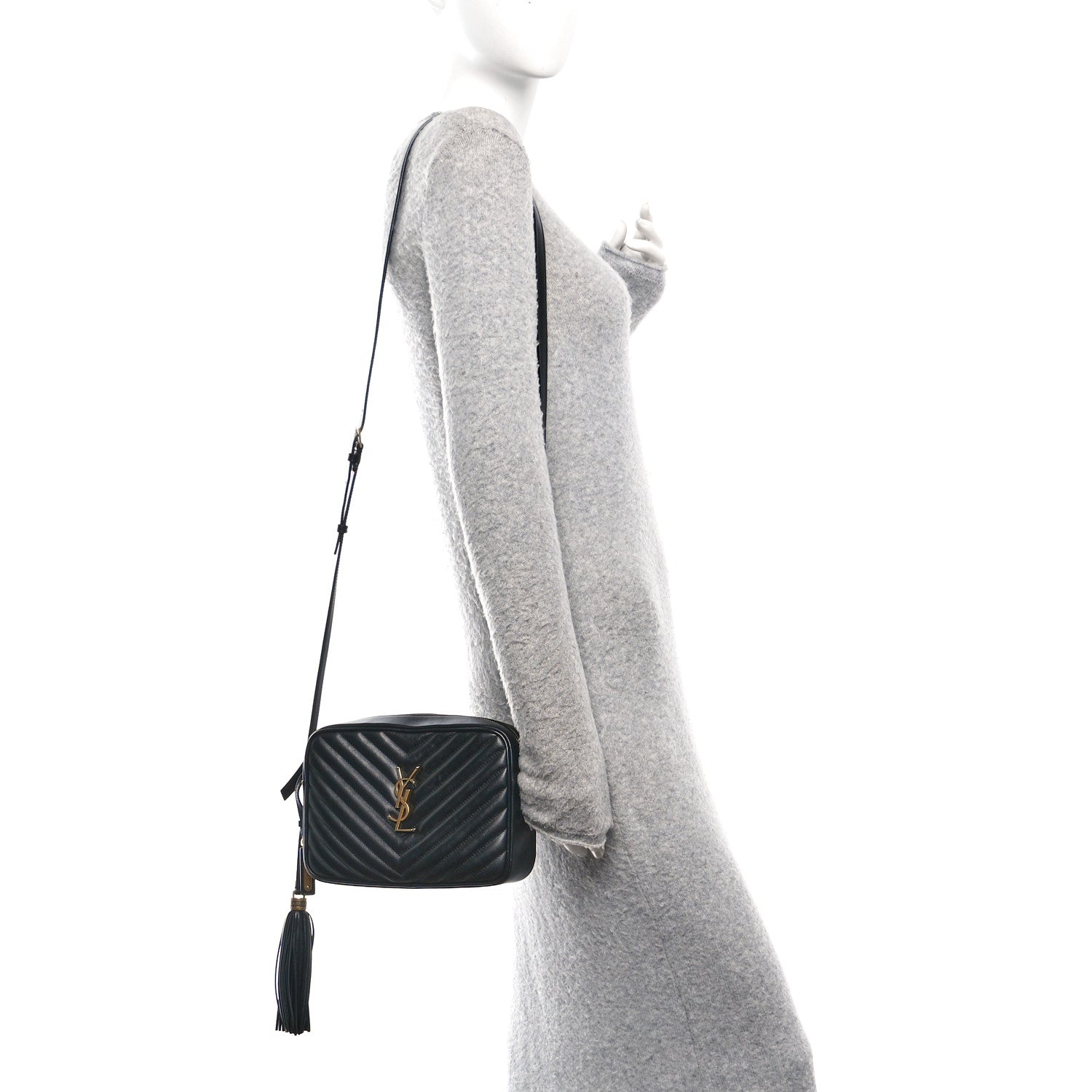 Calfskin Matelasse Monogram Lou Camera Bag Black