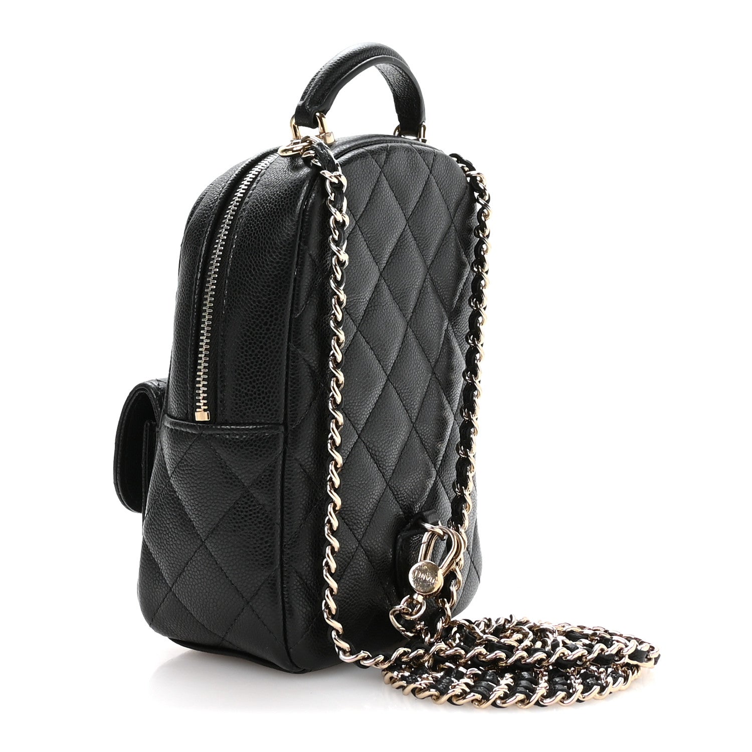Caviar Quilted CC Mini Classic Backpack Black