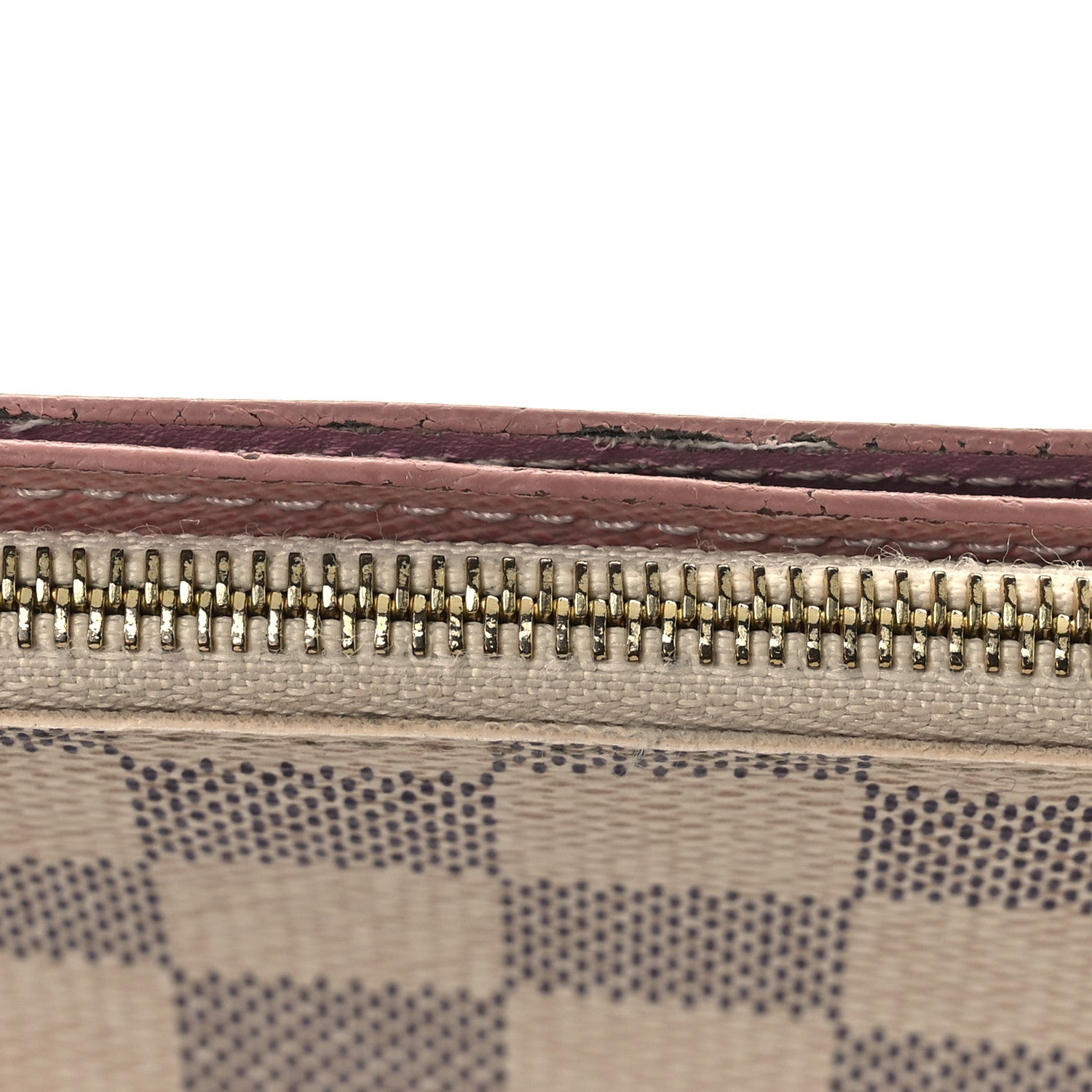 Damier Azur Pochette Felicie Chain Wallet Rose Ballerine