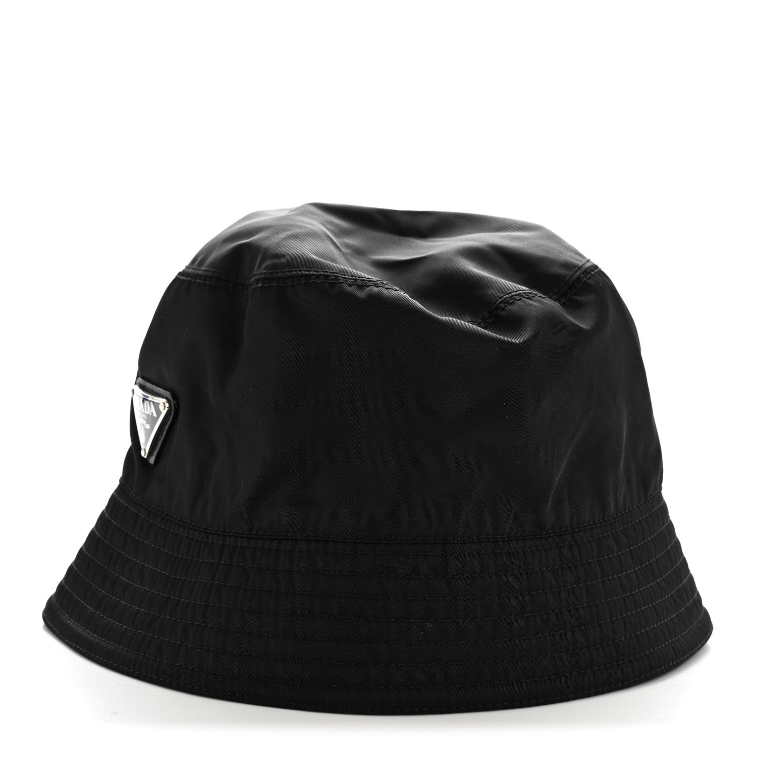 Re-Nylon Metal Triangle Logo Womens Bucket Hat XL Black
