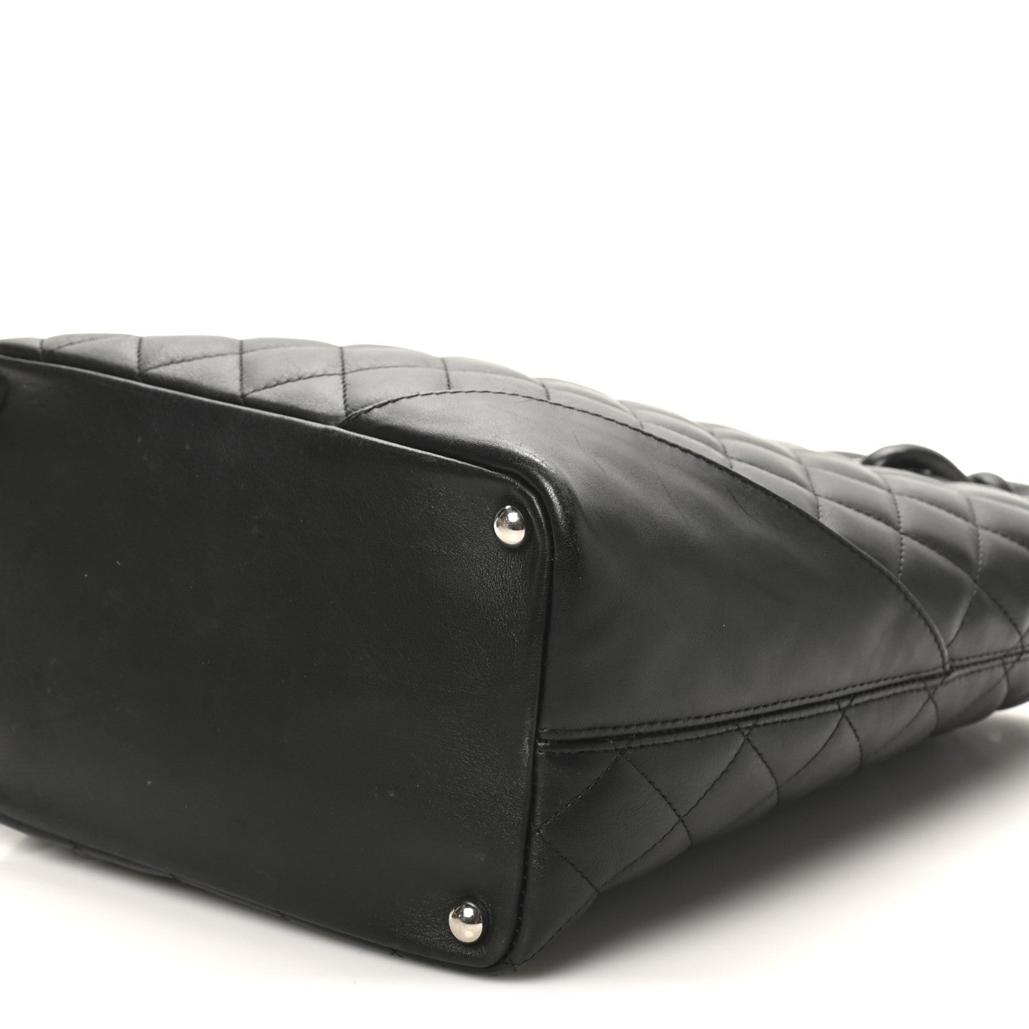 Calfskin Quilted Medium Cambon Tote Black