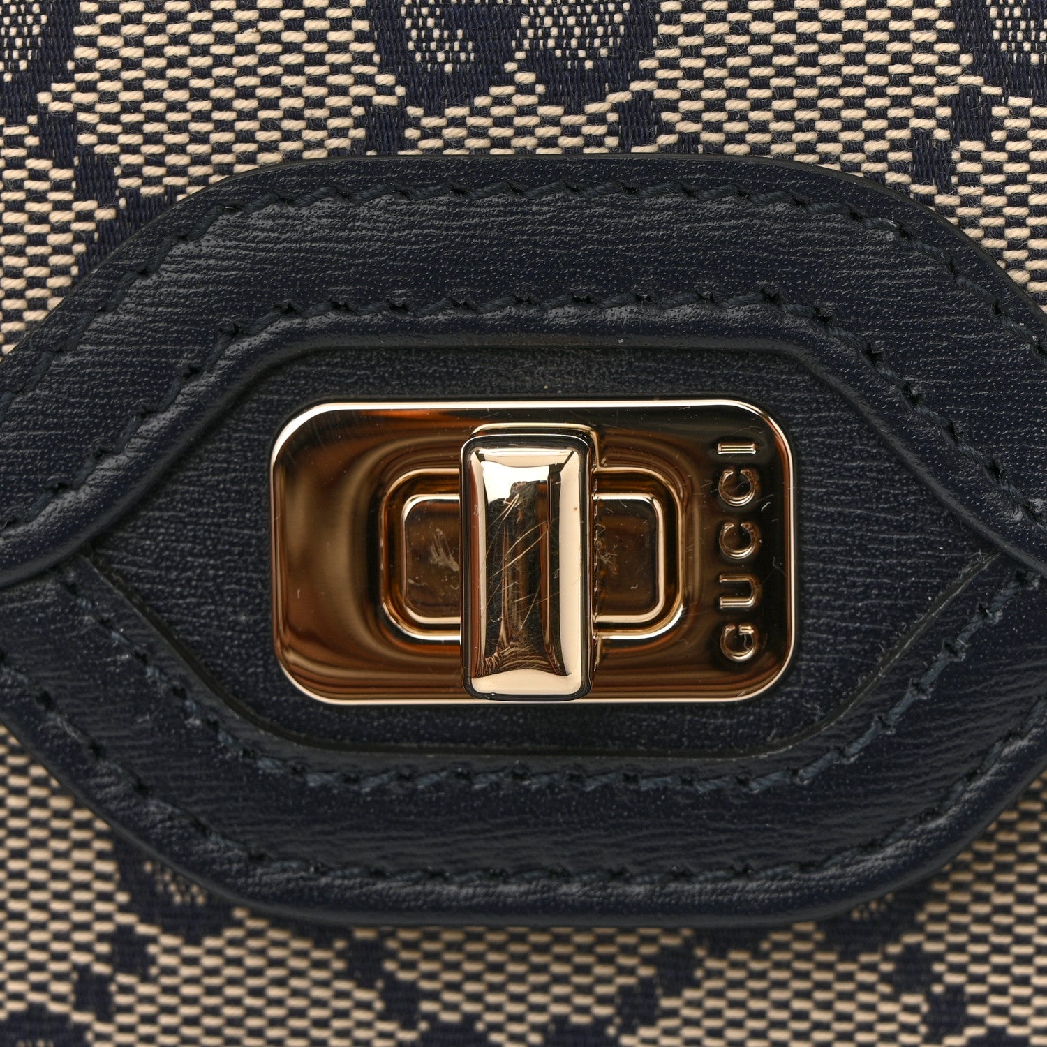GG Monogram Mini Luce Shoulder Bag Beige Blue