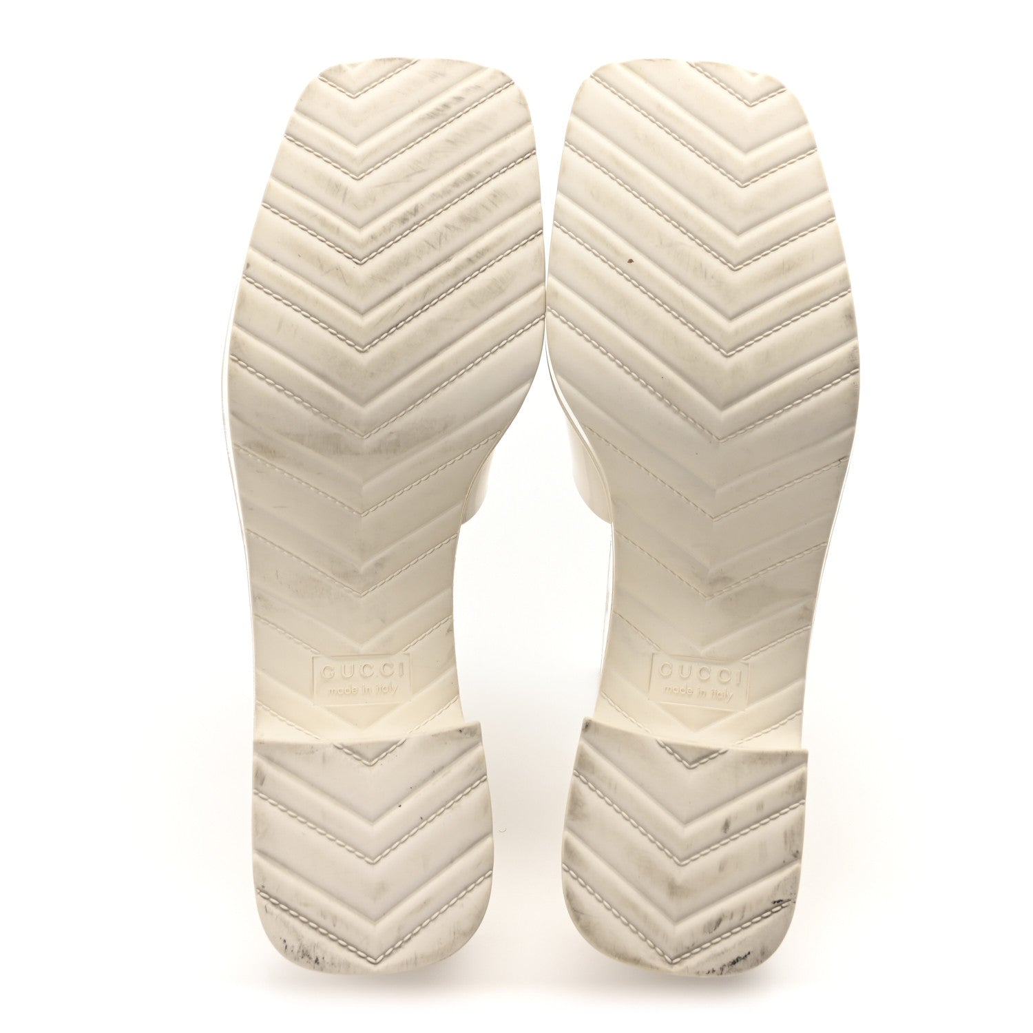 Rubber Gucci Logo Womens Platform 20/60mm Slide Sandals 40 Mystic White