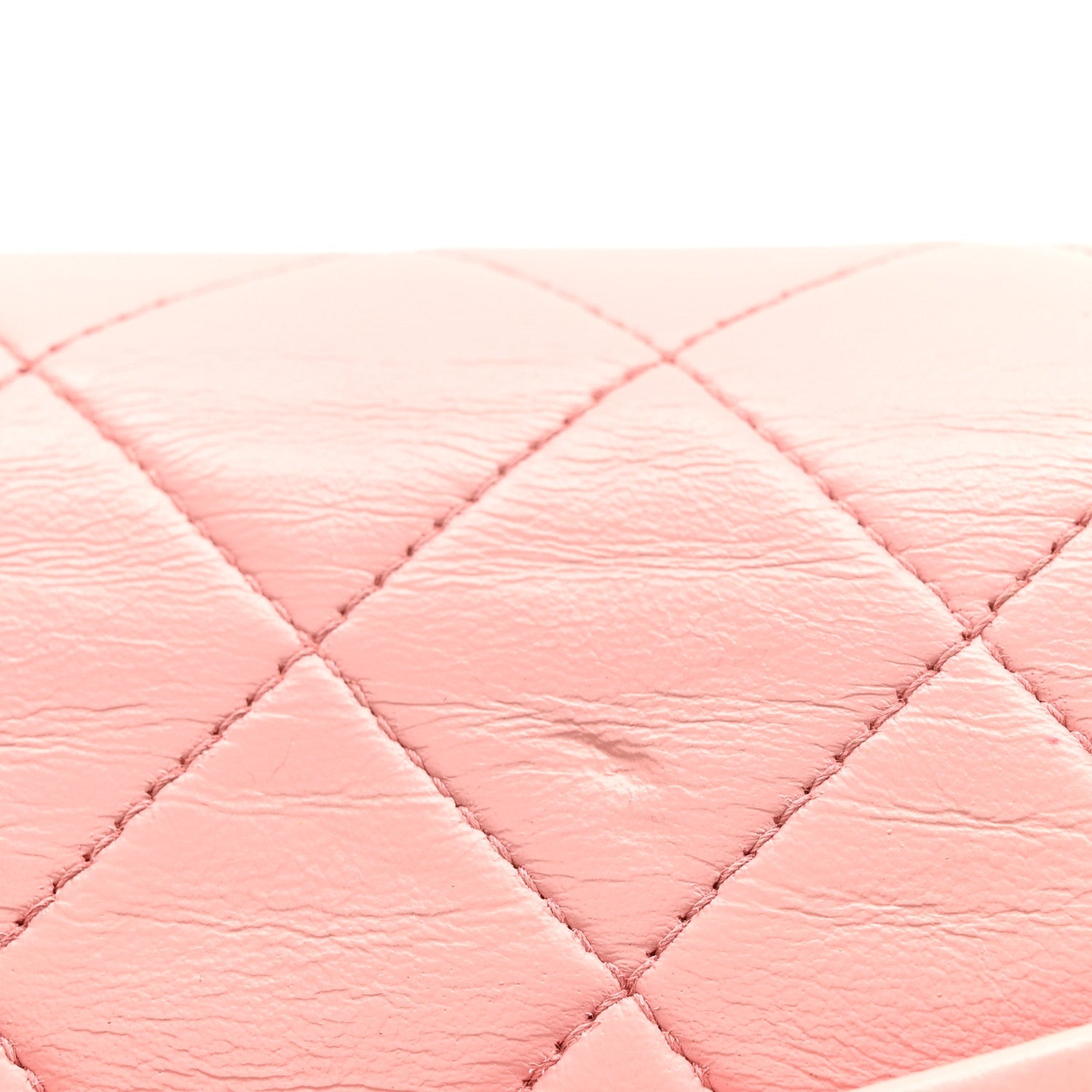 Lambskin Quilted Medium Double Flap Light Pink