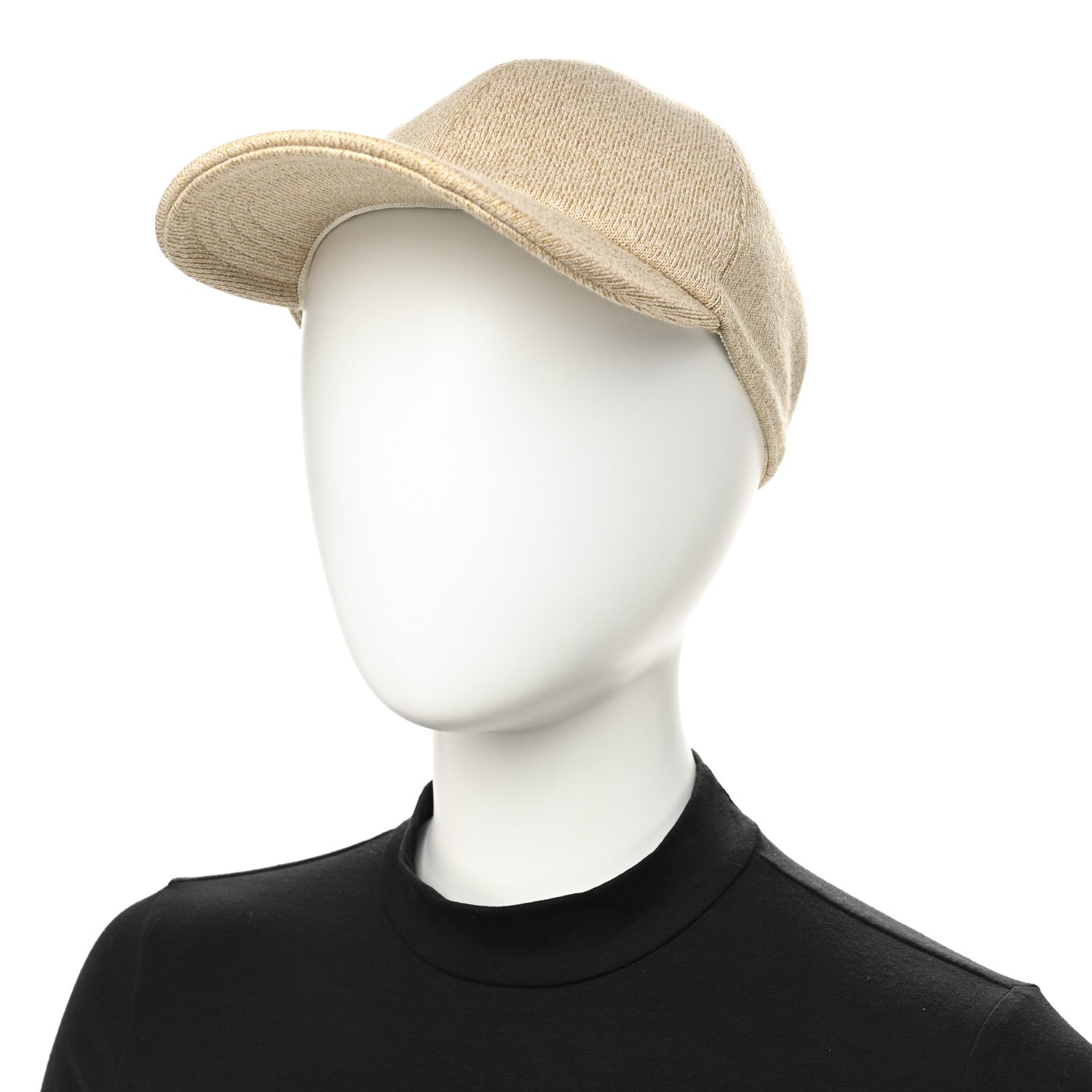Wool Lame Double G Crystal Baseball Hat L Beige