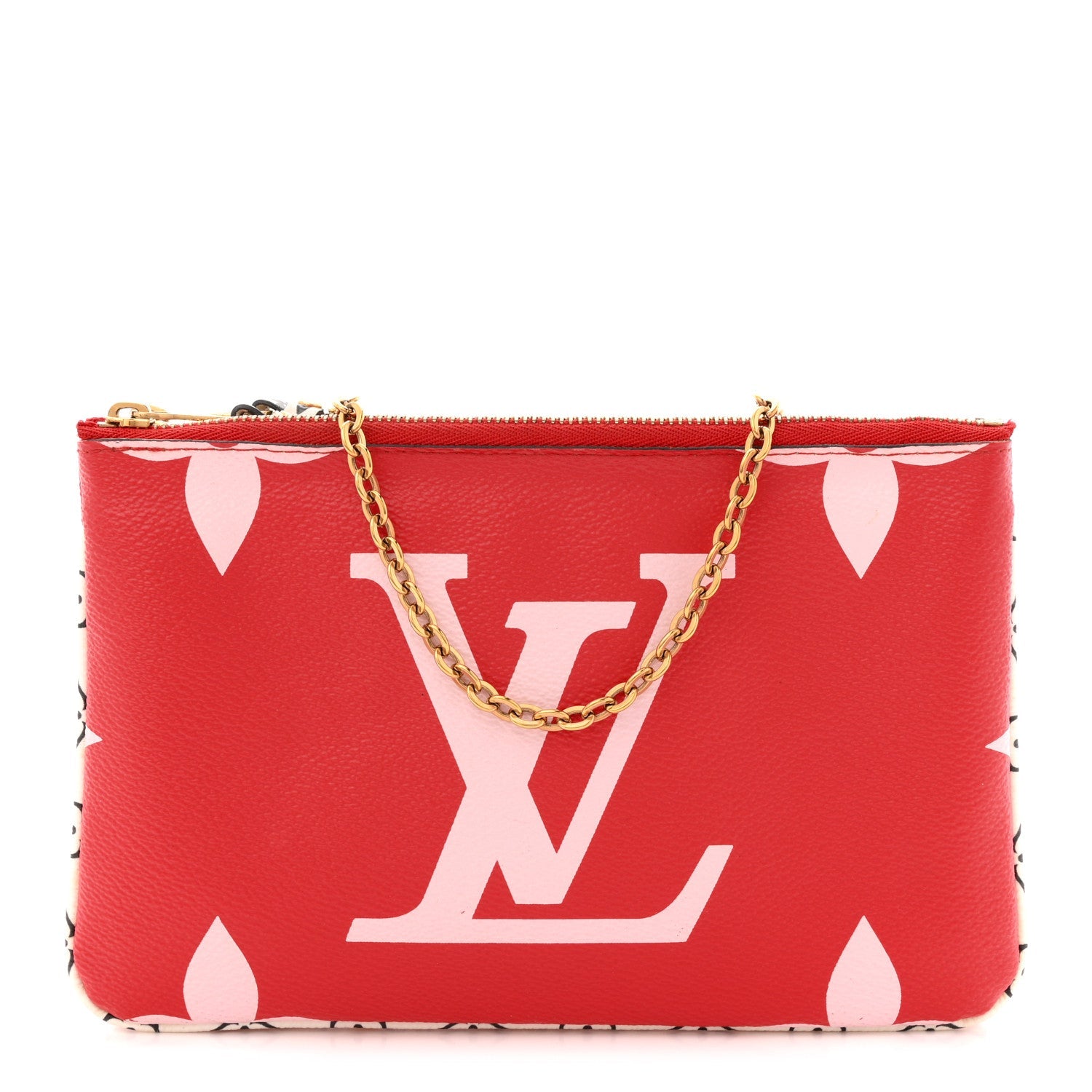 Monogram Giant Double Zip Pochette Rouge