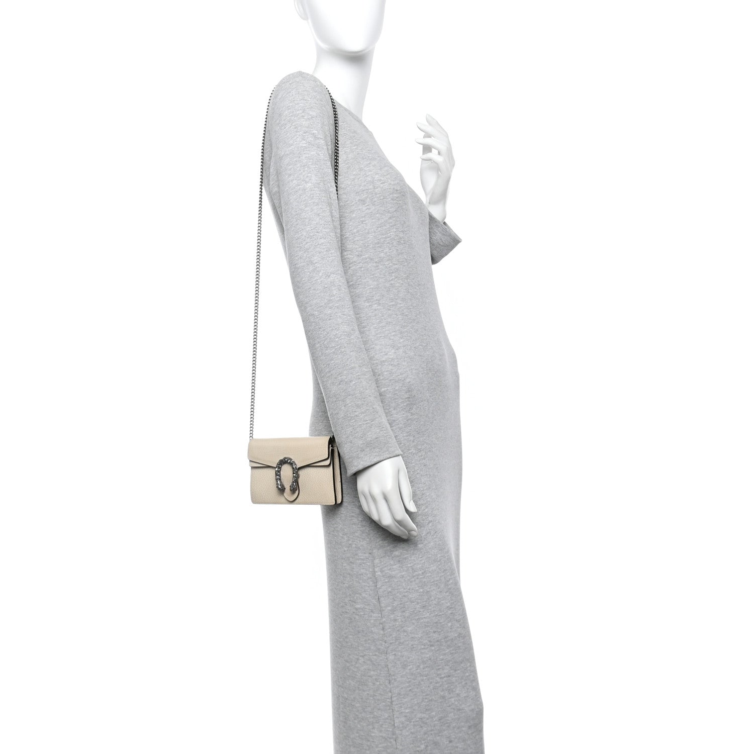 Dollar Calfskin Crystal Super Mini Dionysus Shoulder Bag Mystic White Black Diamond
