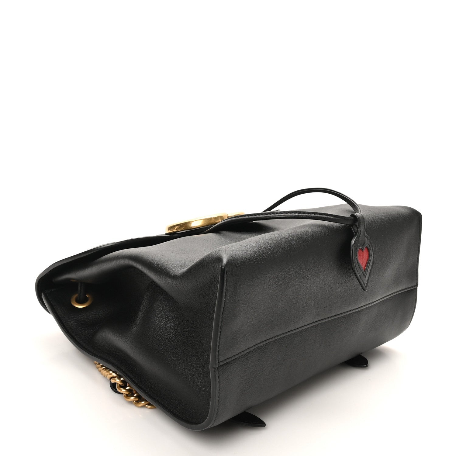 Calfskin Web GG Marmont Flap Chain Backpack Black