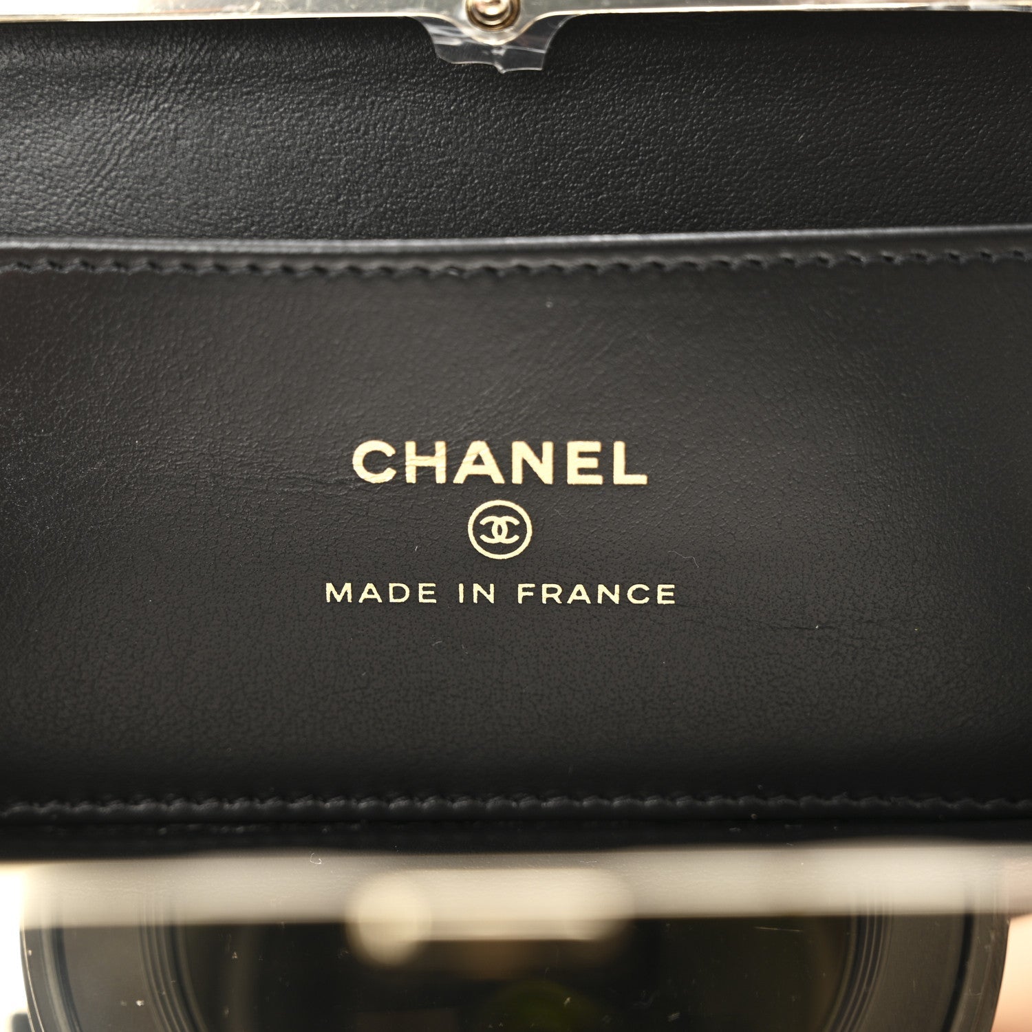 Patent Calfskin Boy Minaudiere Black