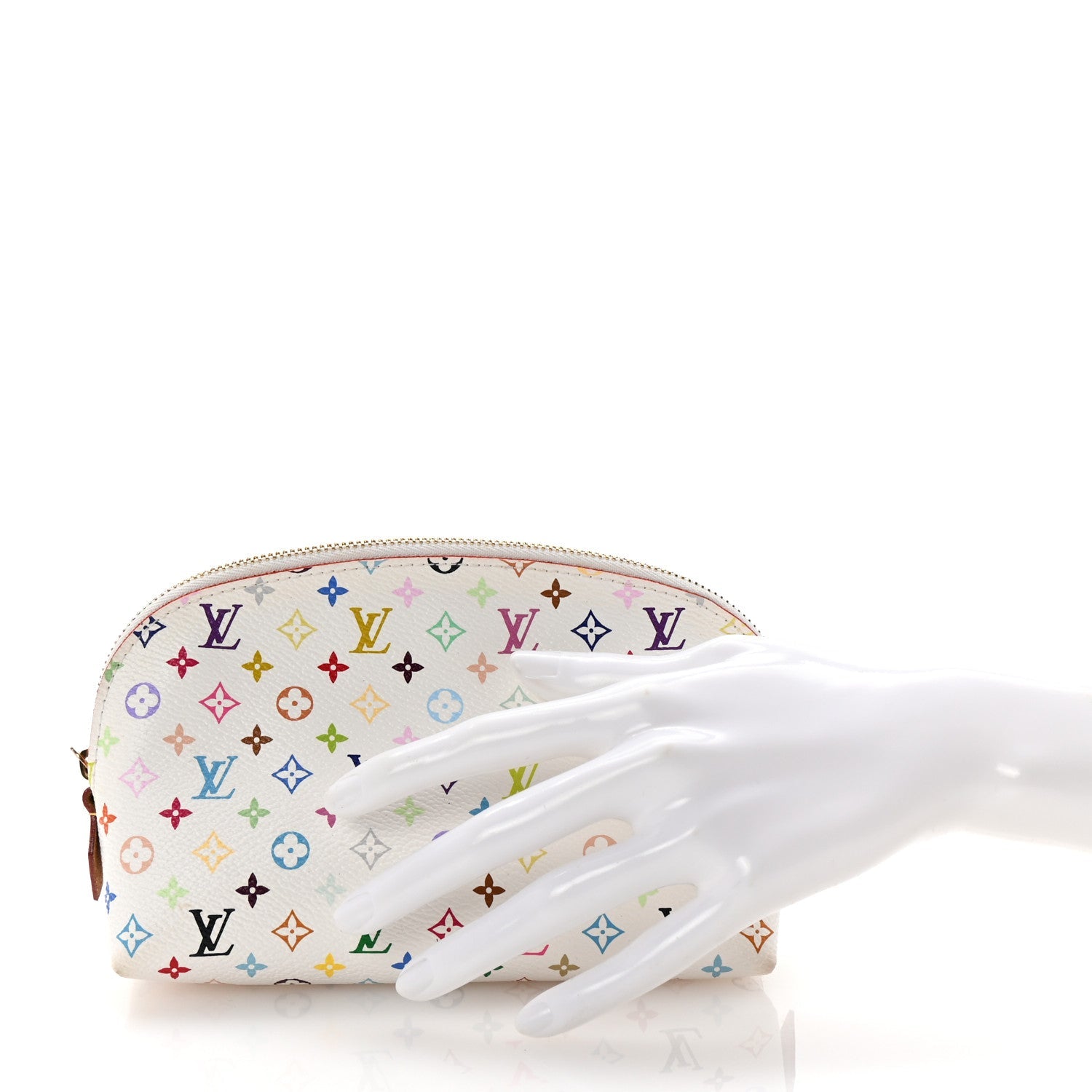 Monogram Multicolor Cosmetic Pouch White Litchi