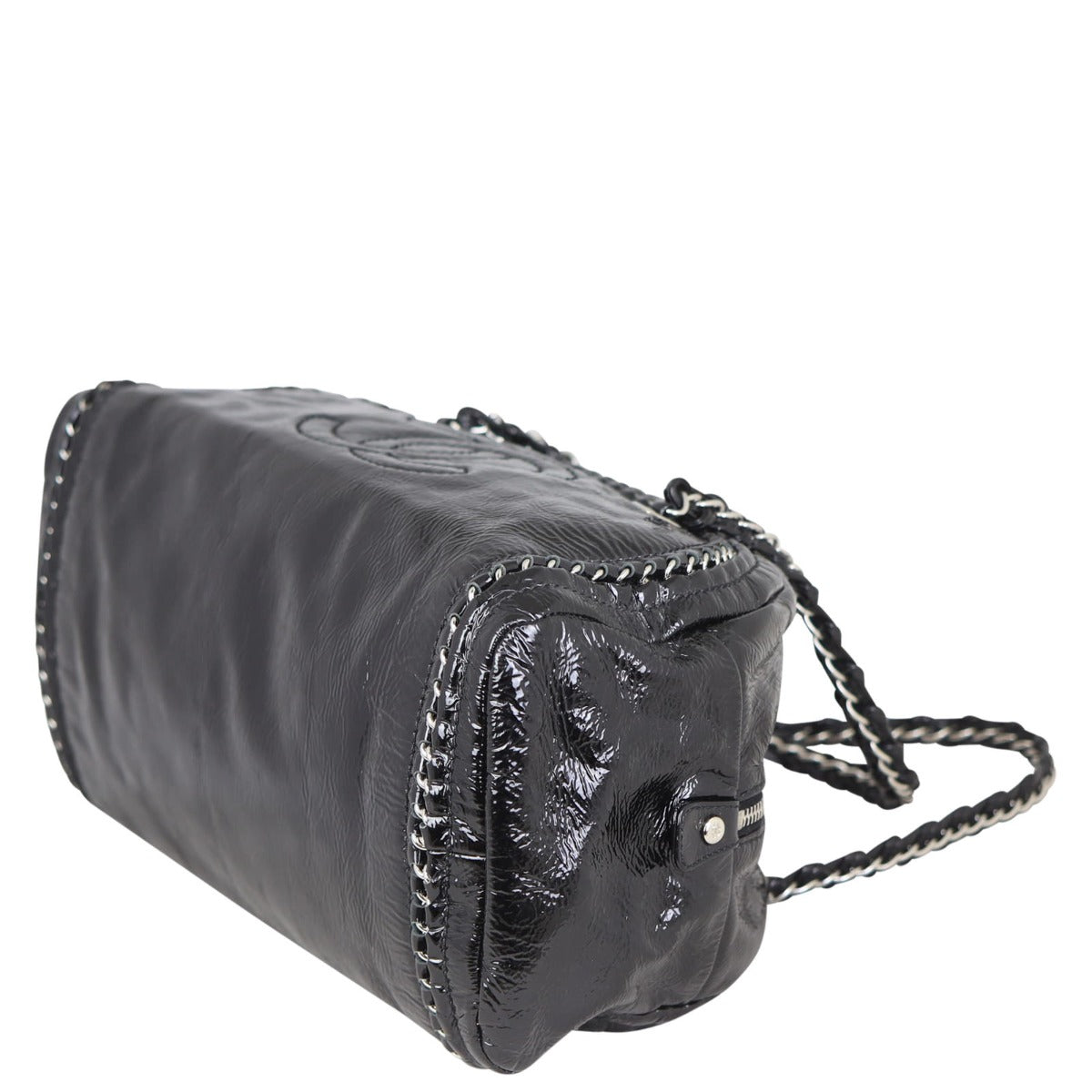 Chanel Luxe Ligne Bowler | Black Aged Patent