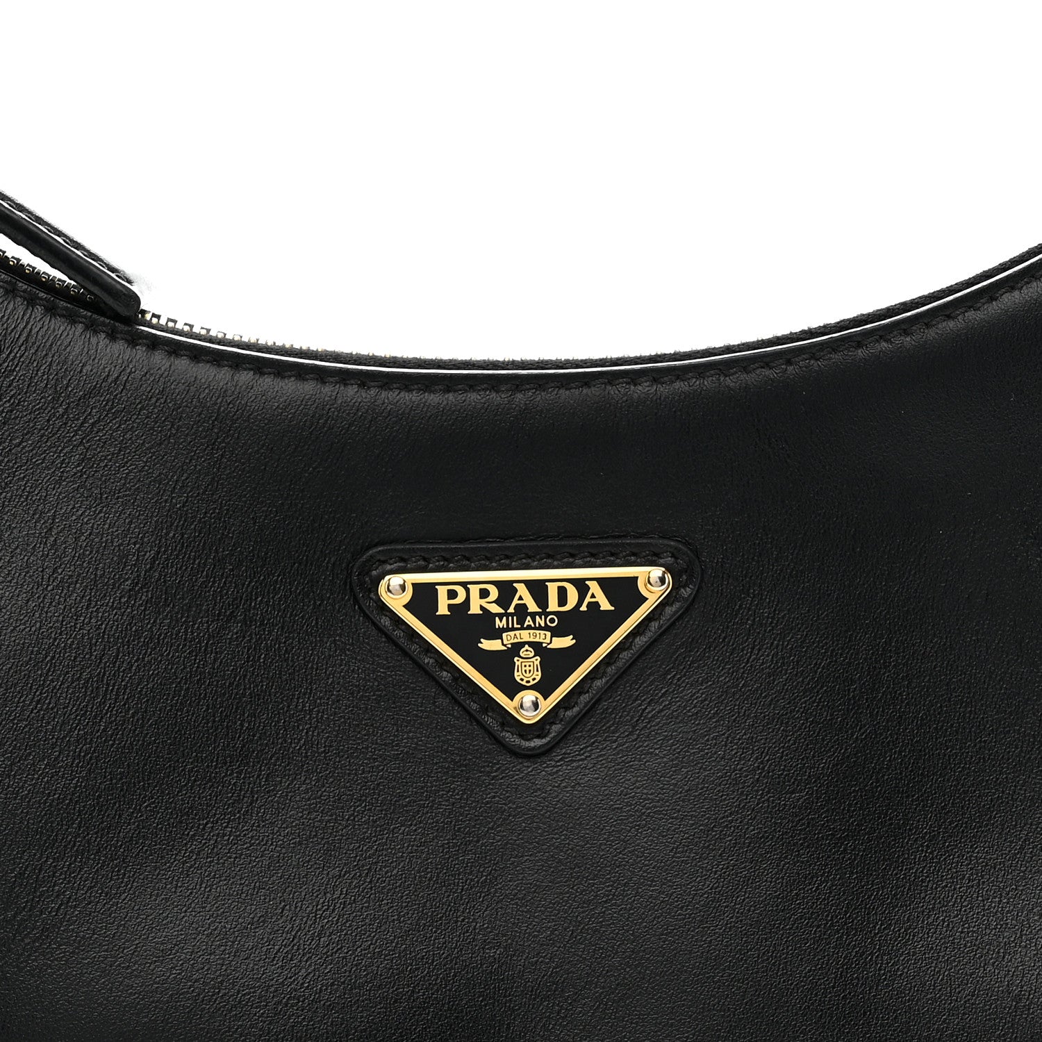 Soft Calfskin Arque Shoulder Bag Black