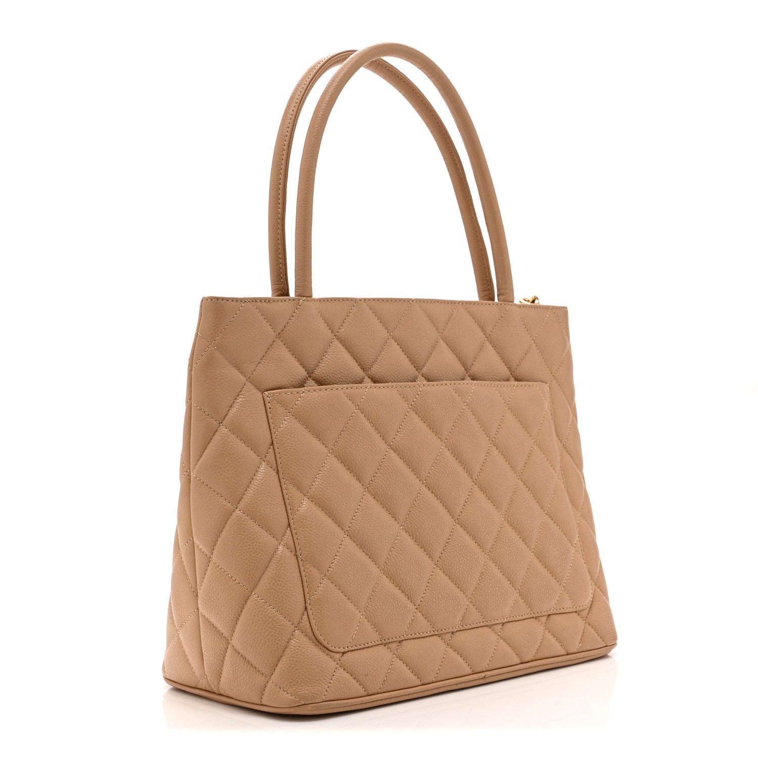 Caviar Quilted Medallion Tote Beige