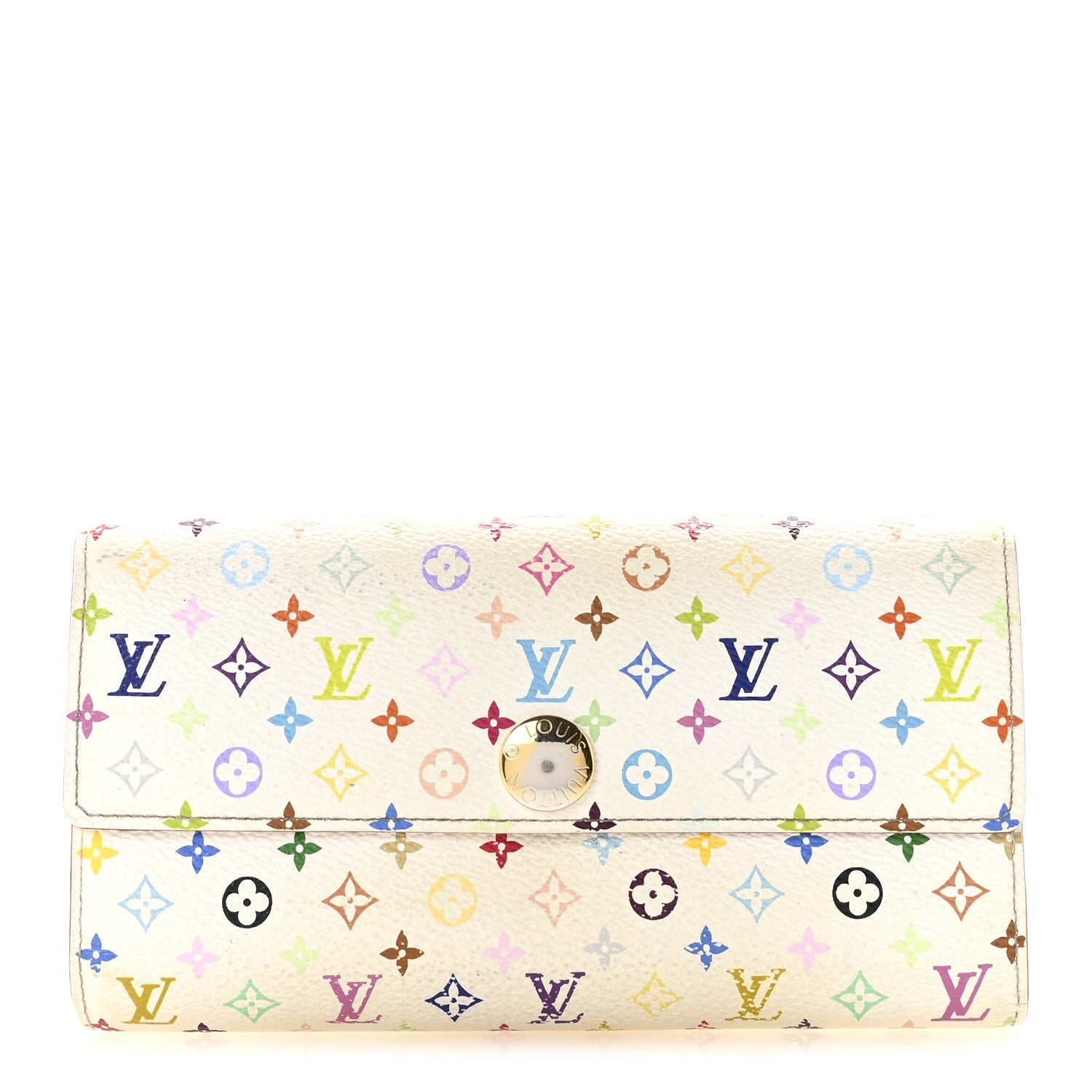 Monogram Multicolor Sarah Wallet White Citron
