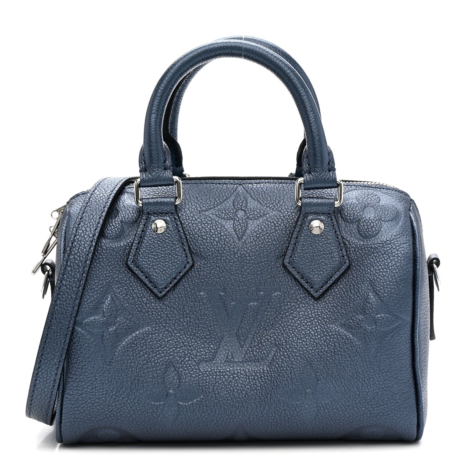 Metallic Empreinte Monogram Giant Speedy Bandouliere 20 Navy Nacre