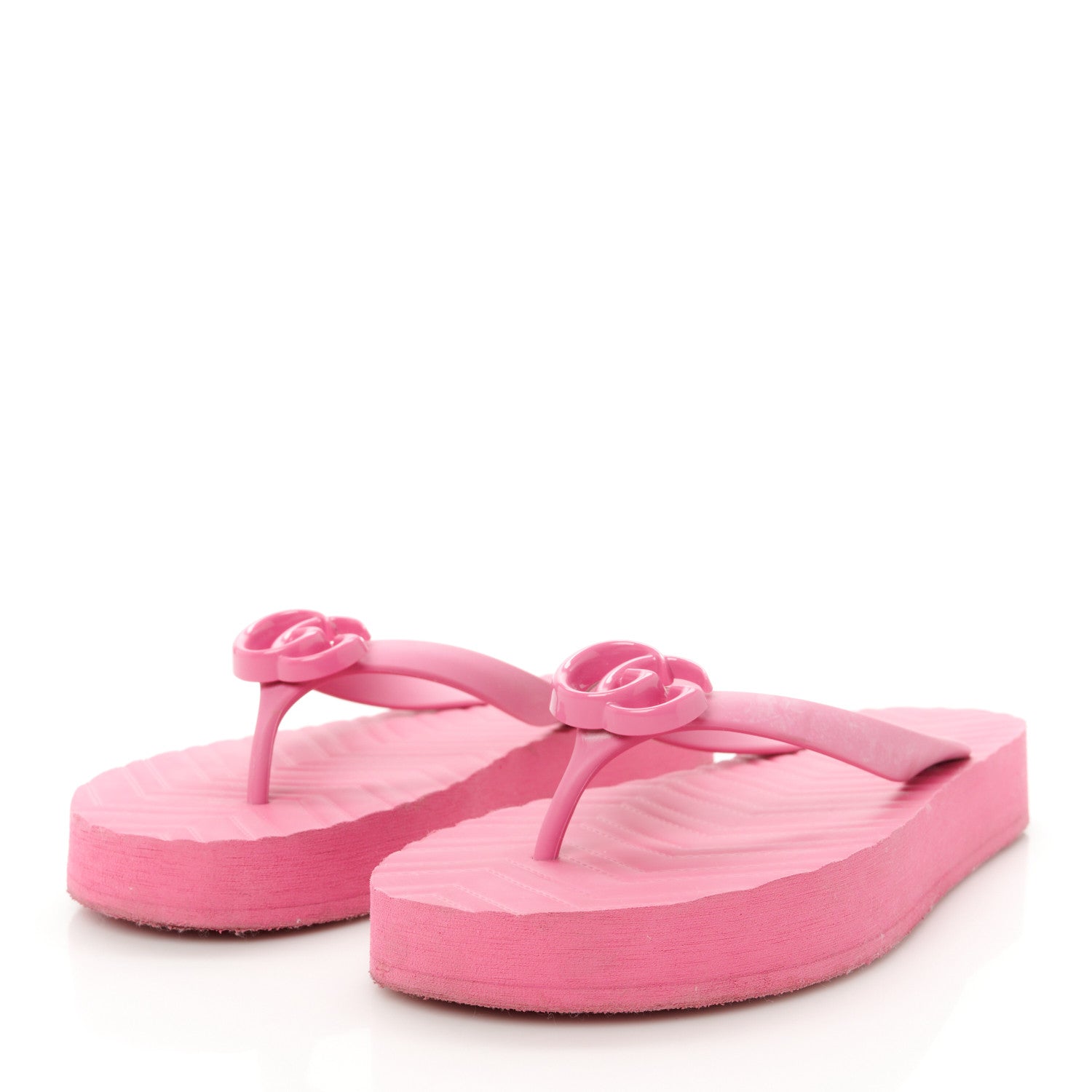 Rubber Chevron Womens GG Thong Sandals 41 Pink Tropical Flower