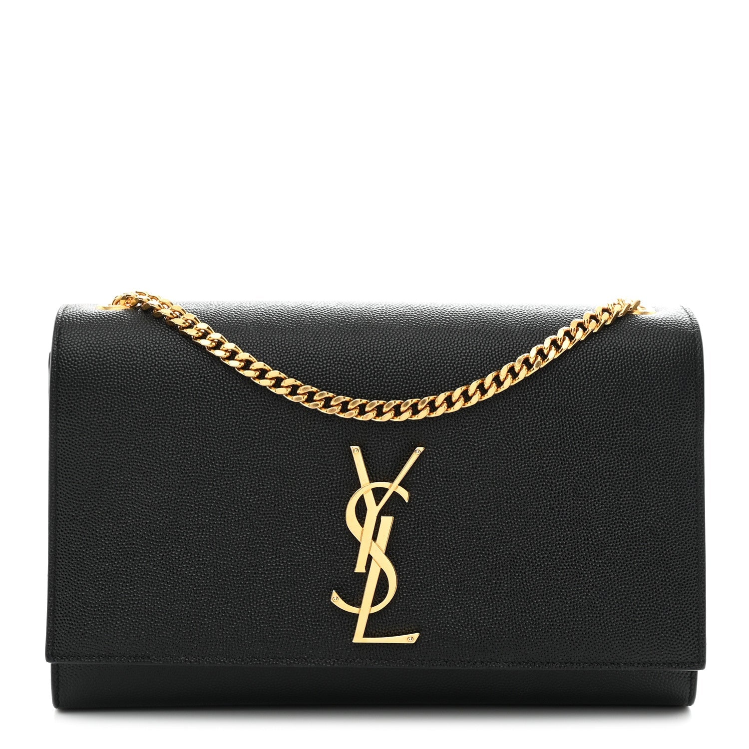 Grain De Poudre Medium Classic Monogram Kate Satchel Black