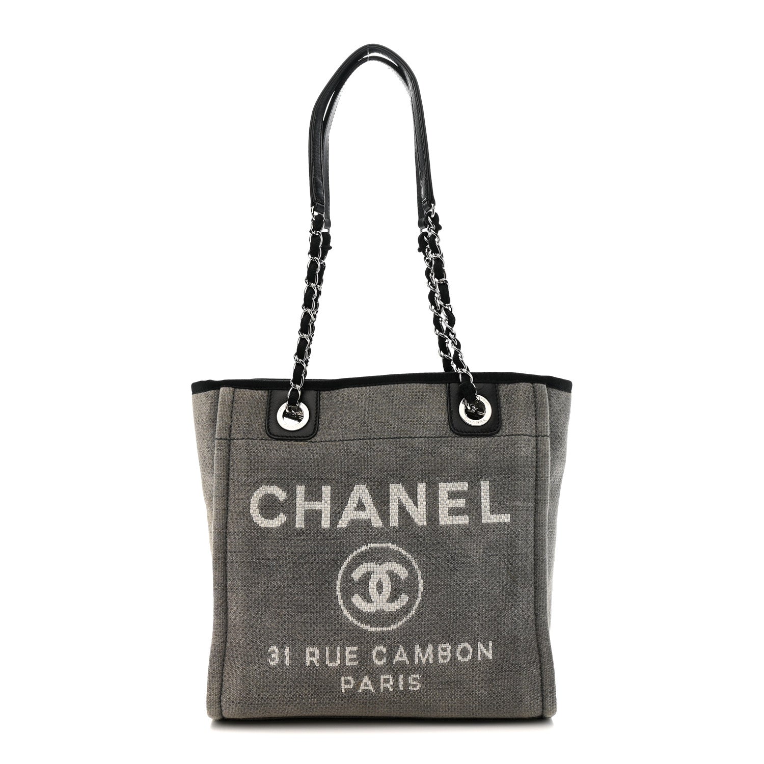 Canvas Mini Deauville Tote Dark Grey