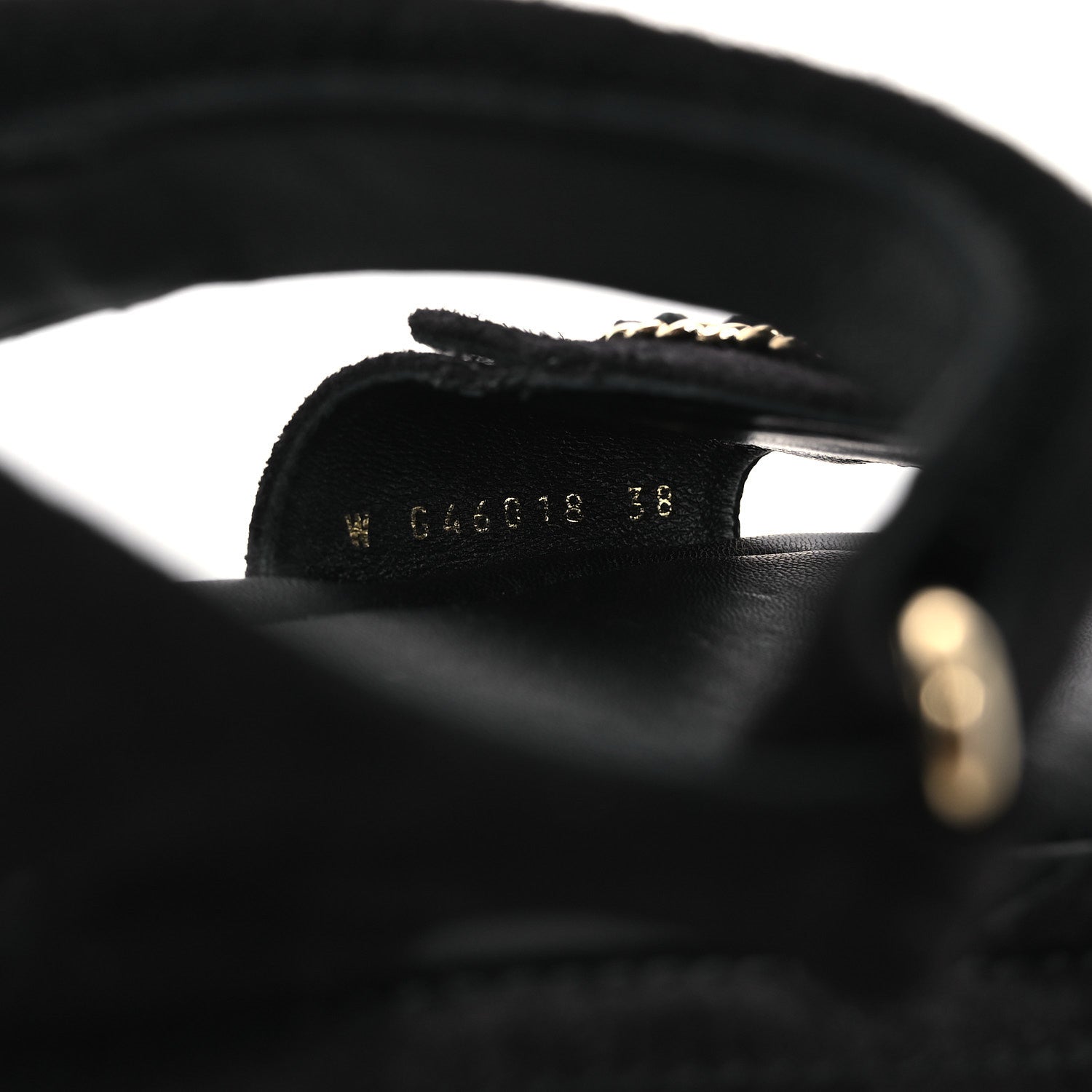 Suede Calfskin Dad Sandals 38 Black