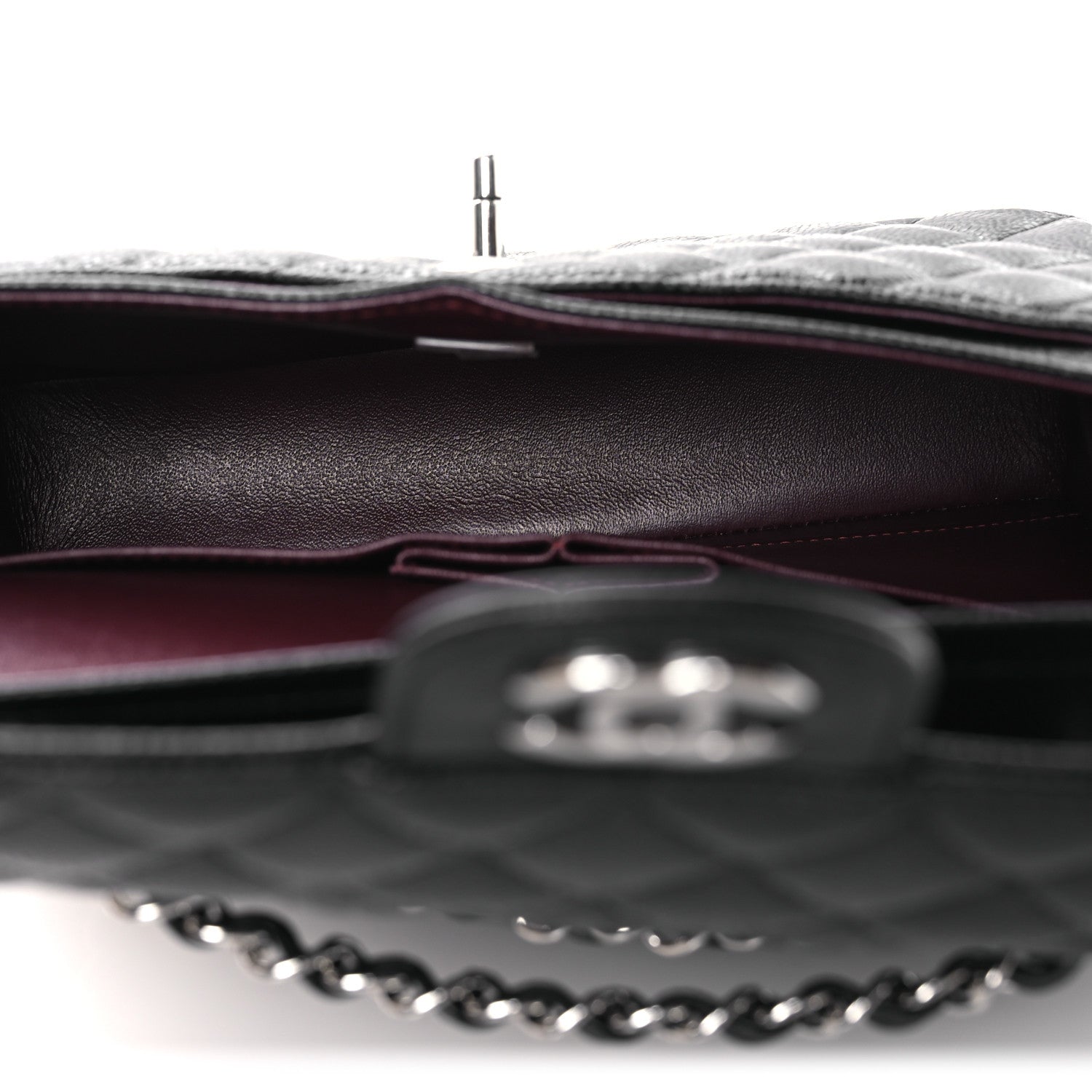 Caviar Quilted Small Double Flap Black