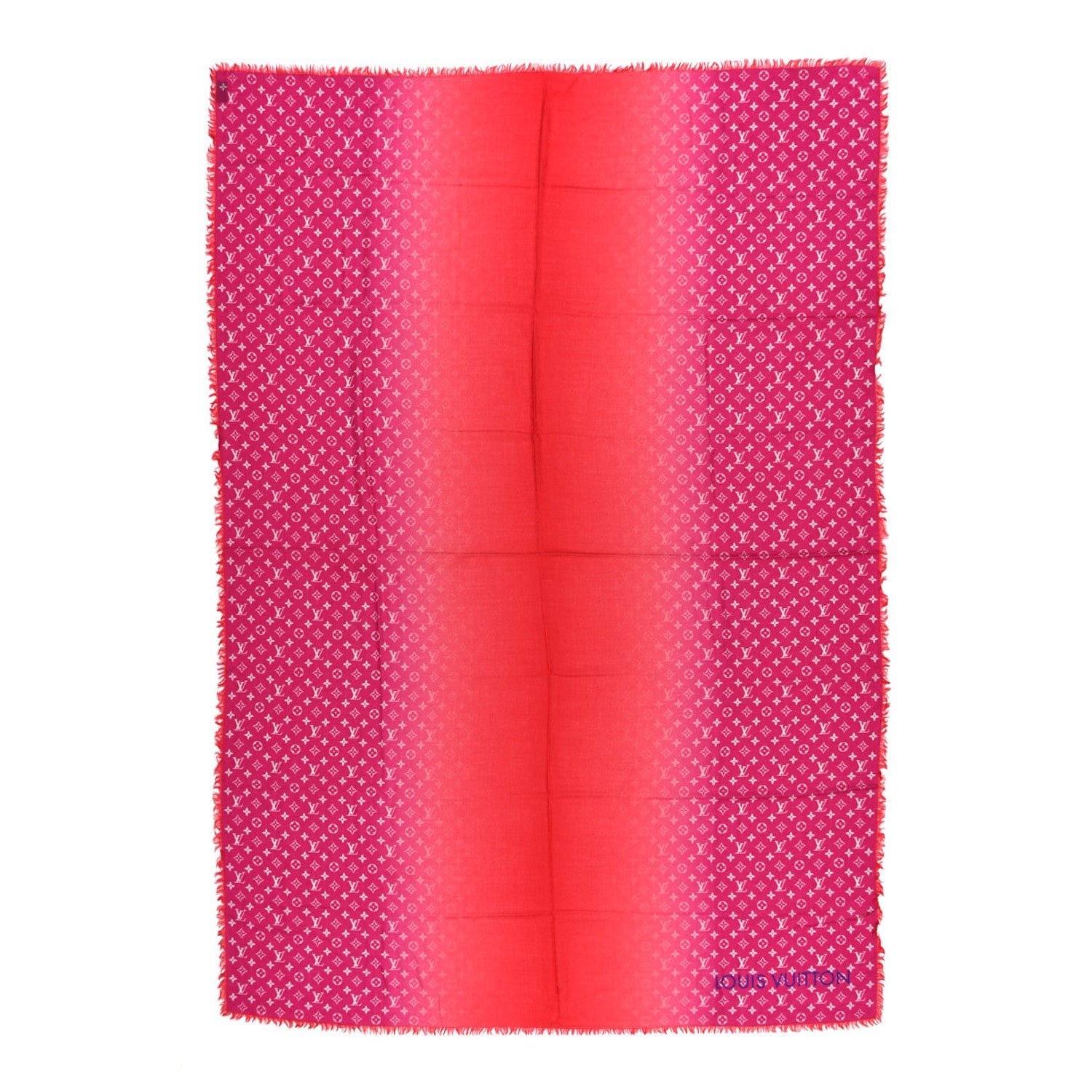 Wool Monogram Telling Stole Red