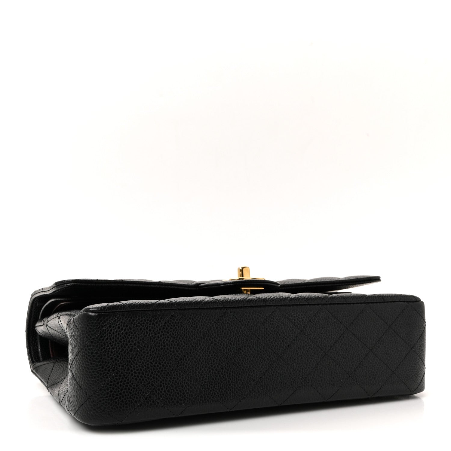 Caviar Quilted Medium Double Flap Black