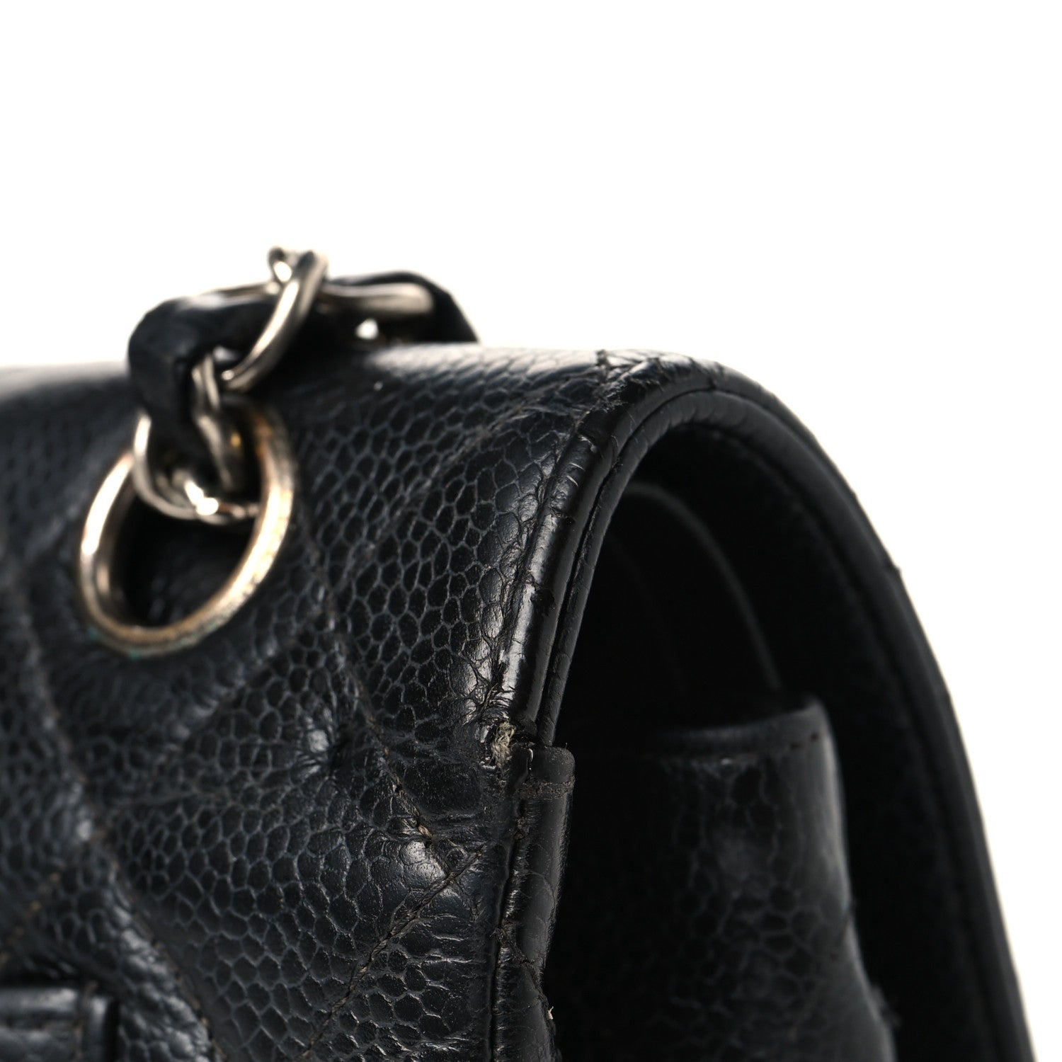 Caviar Quilted Small Double Flap Black