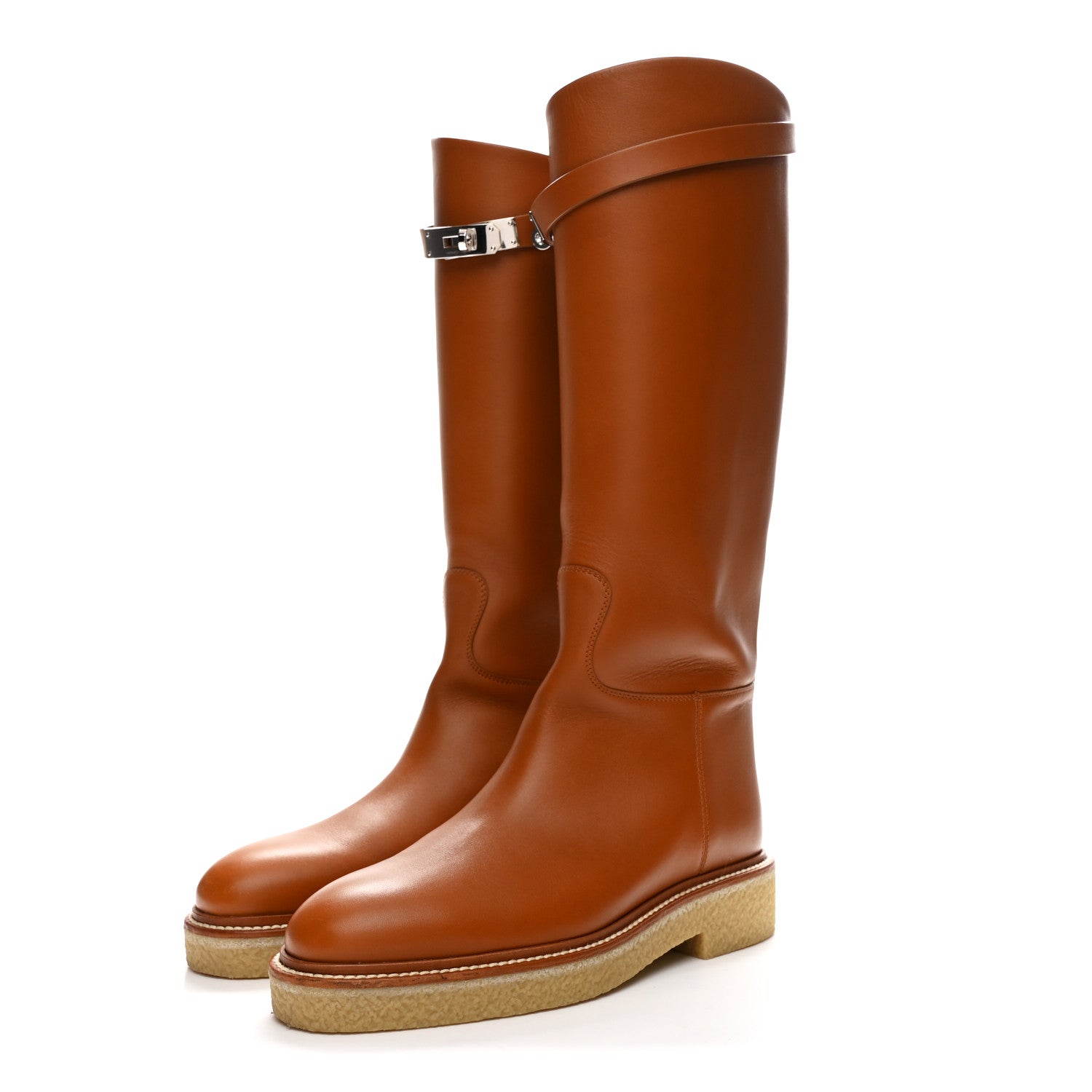 Heritage Calfskin Kelly Jumping Boots 39 Naturel