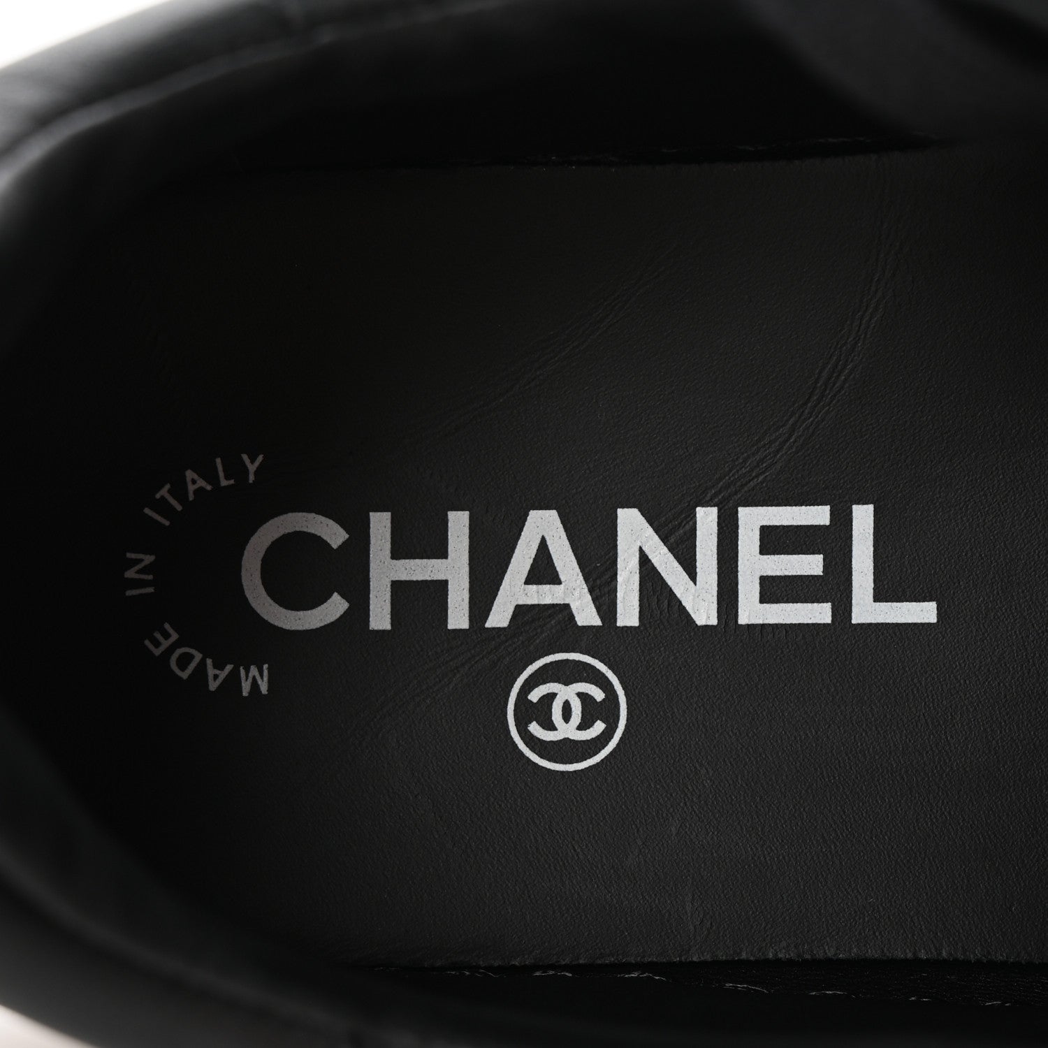 Calfskin Womens Logo Sneakers 38.5 Black