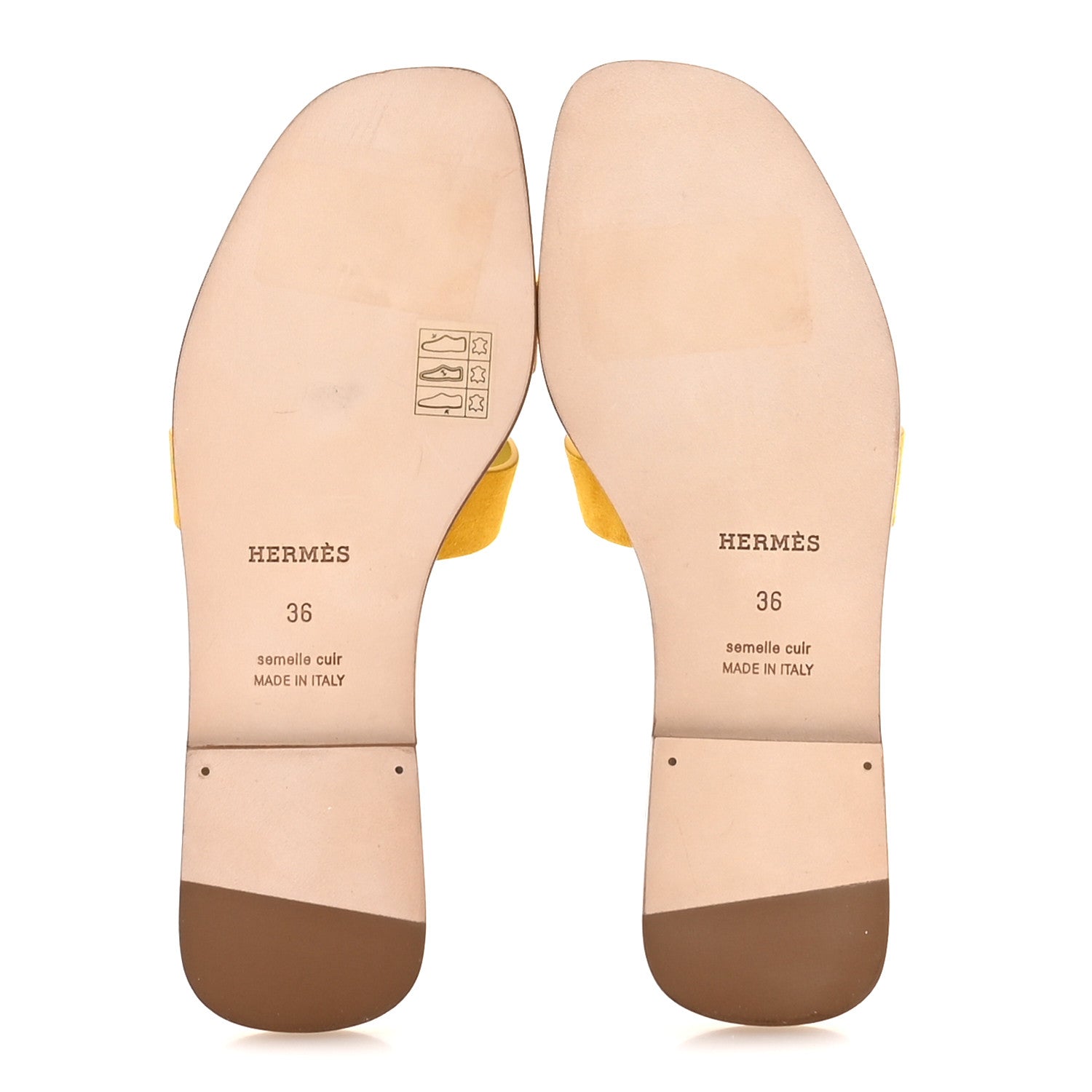 Suede Goatskin Oran Sandals 36 Jaune Bouton D'or