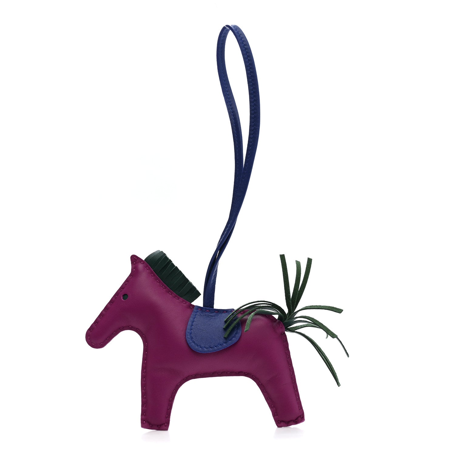 Milo Lambskin Grigri Rodeo Horse Bag Charm MM Rose Pourpre Bleu Electrique Malachite