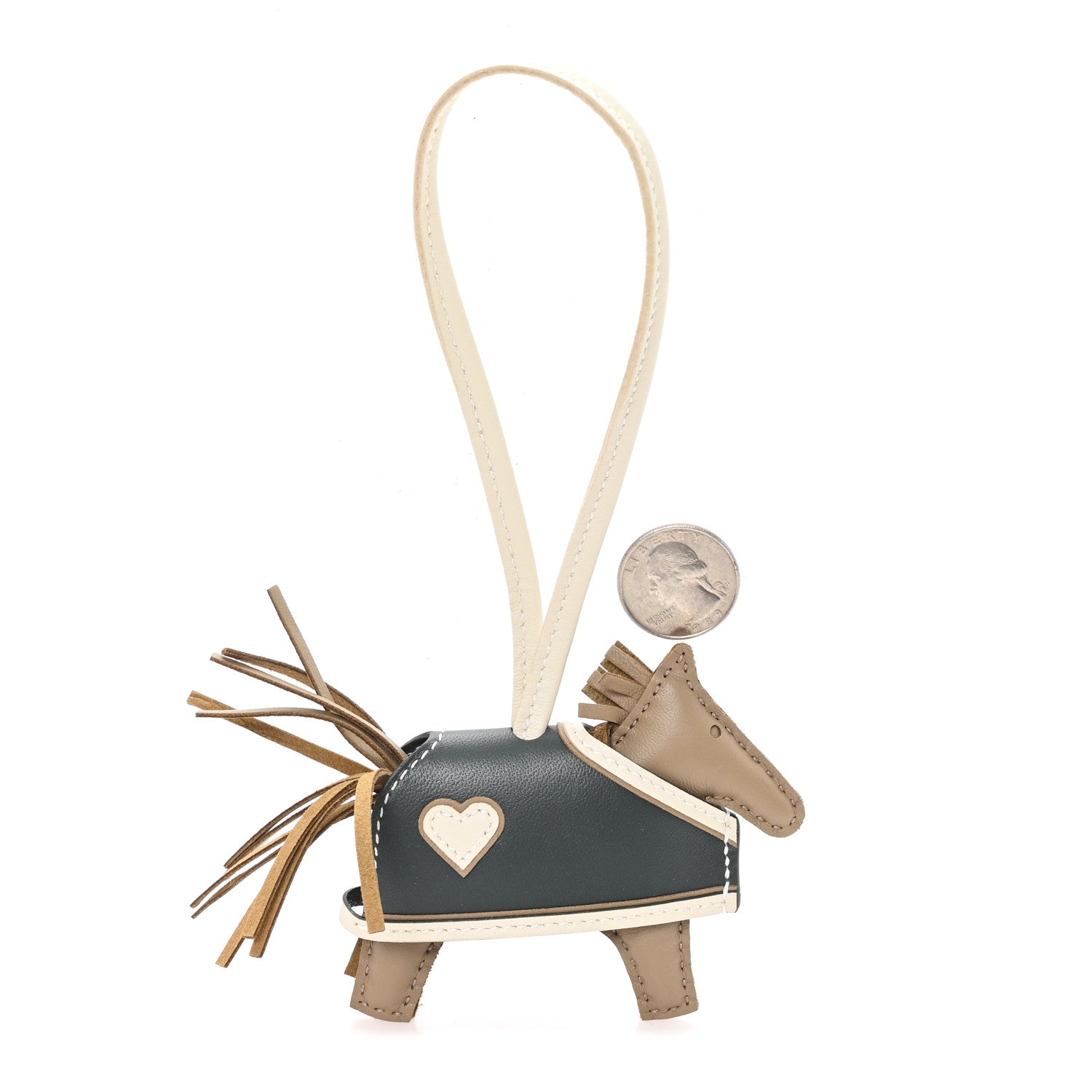Milo Lambskin Grigri Rodeo Robeo Coeur Bag Charm PM Beige Marfa Craie Vert Mangrove