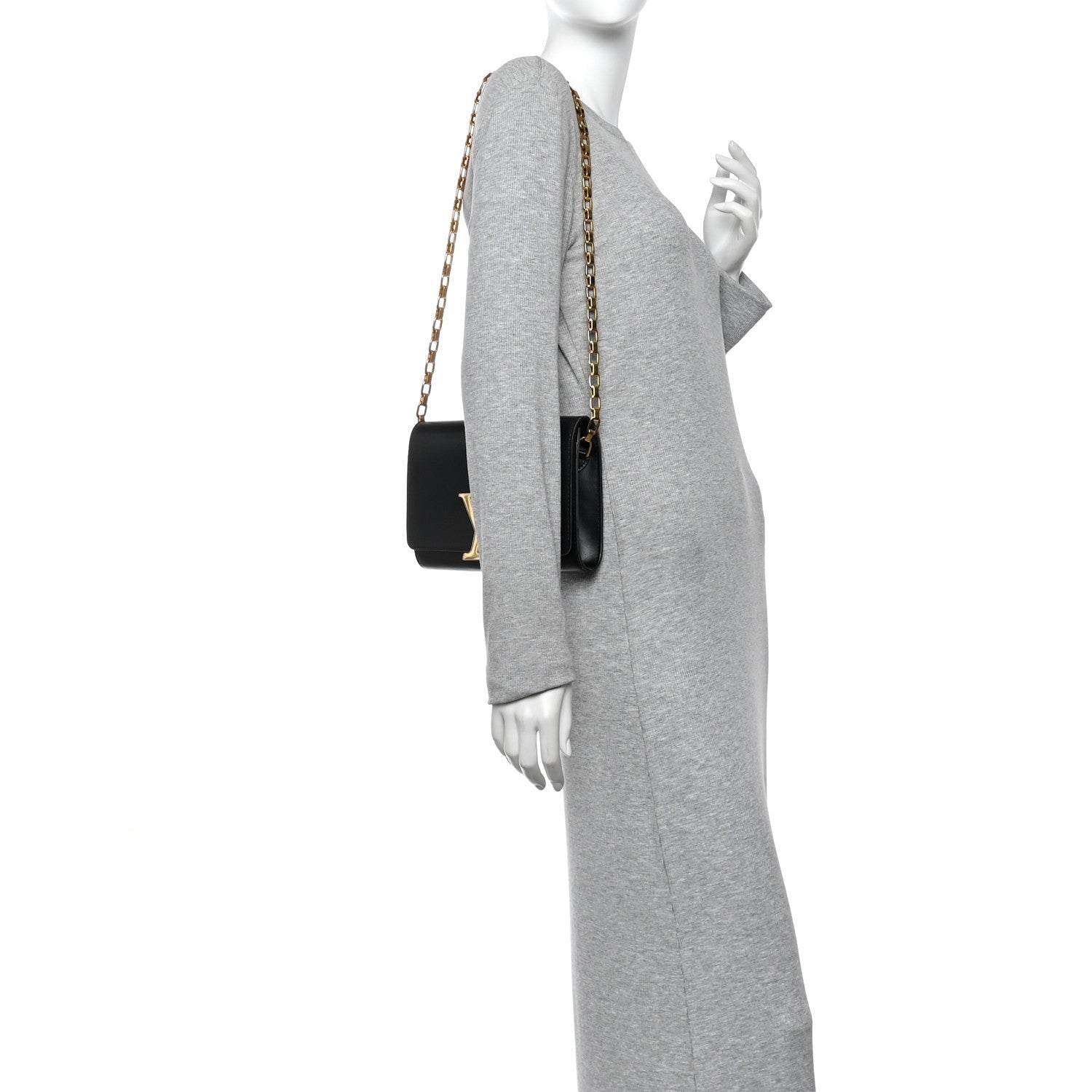 Calfskin Chain Louise MM Black